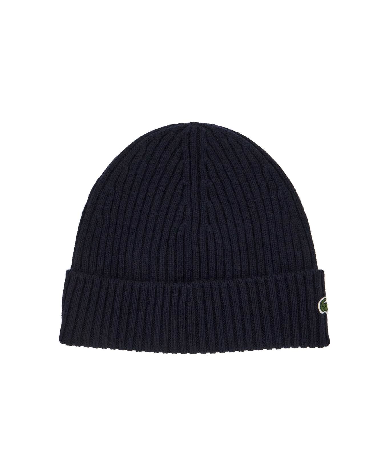 Lacoste Wool Beanie Hat - Blue