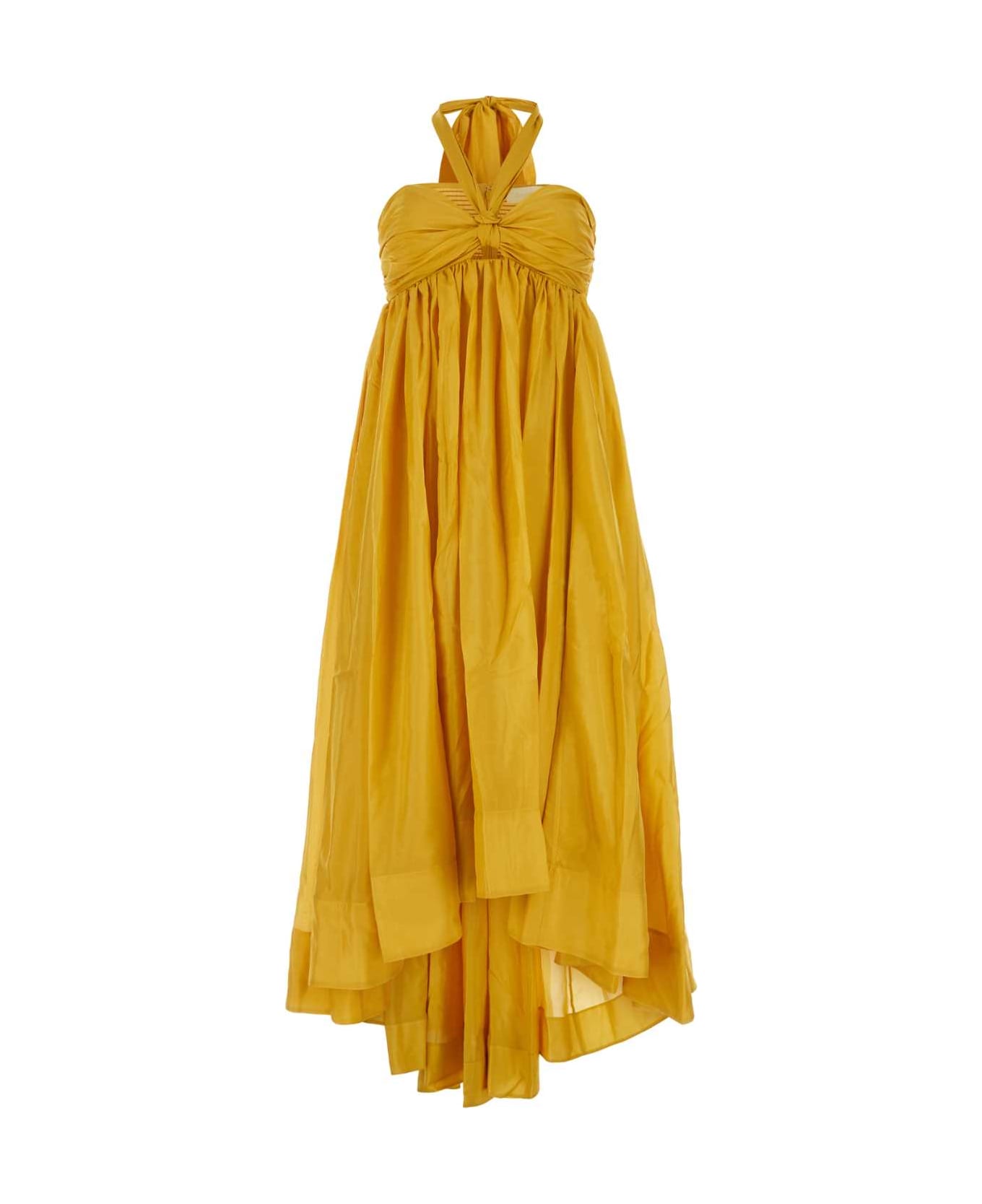 Zimmermann Yellow Silk Devi Dress - MUSTARD