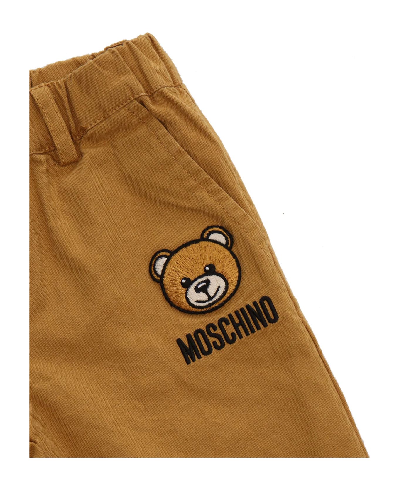 Moschino Brown Trousers With Logo - BROWN