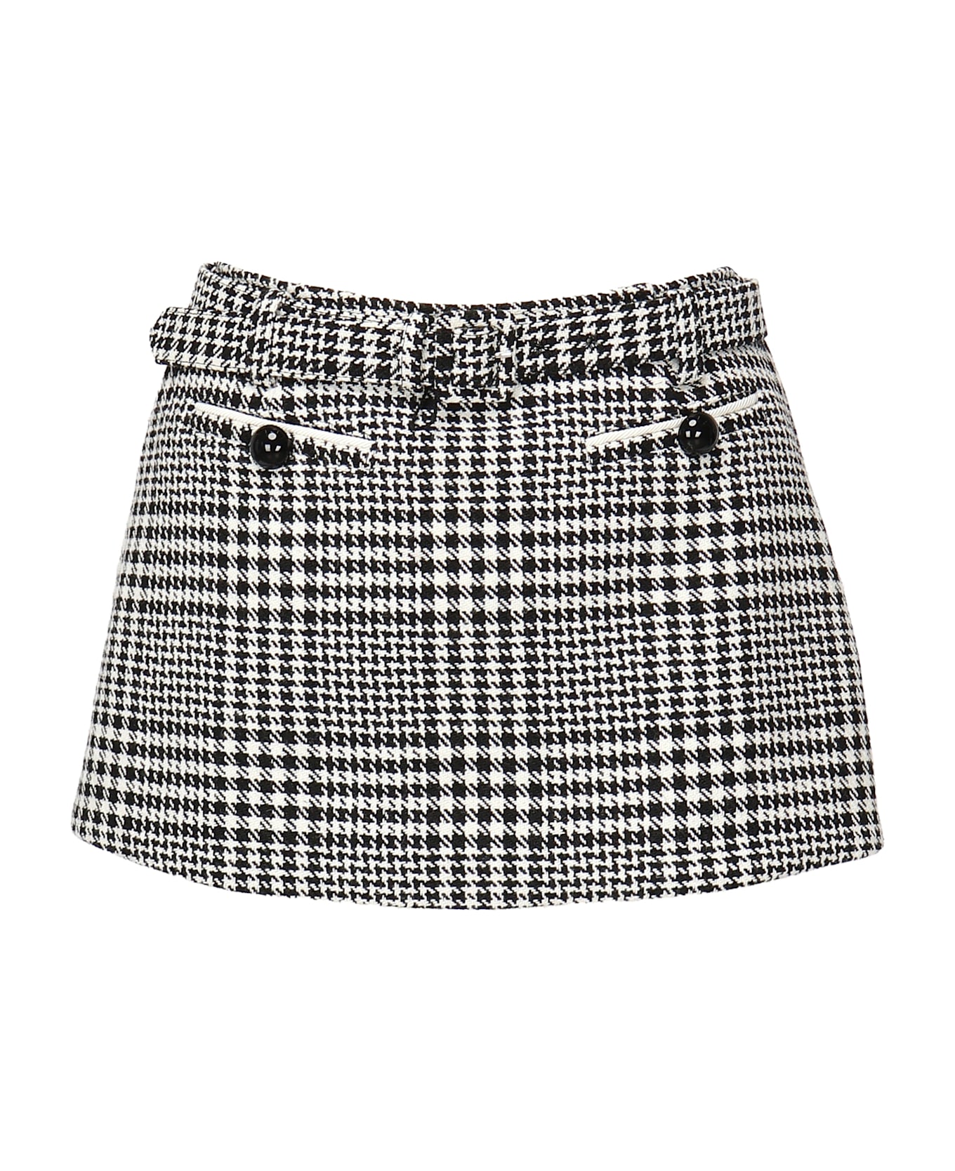 self-portrait Pied-de-poule Skort - Black