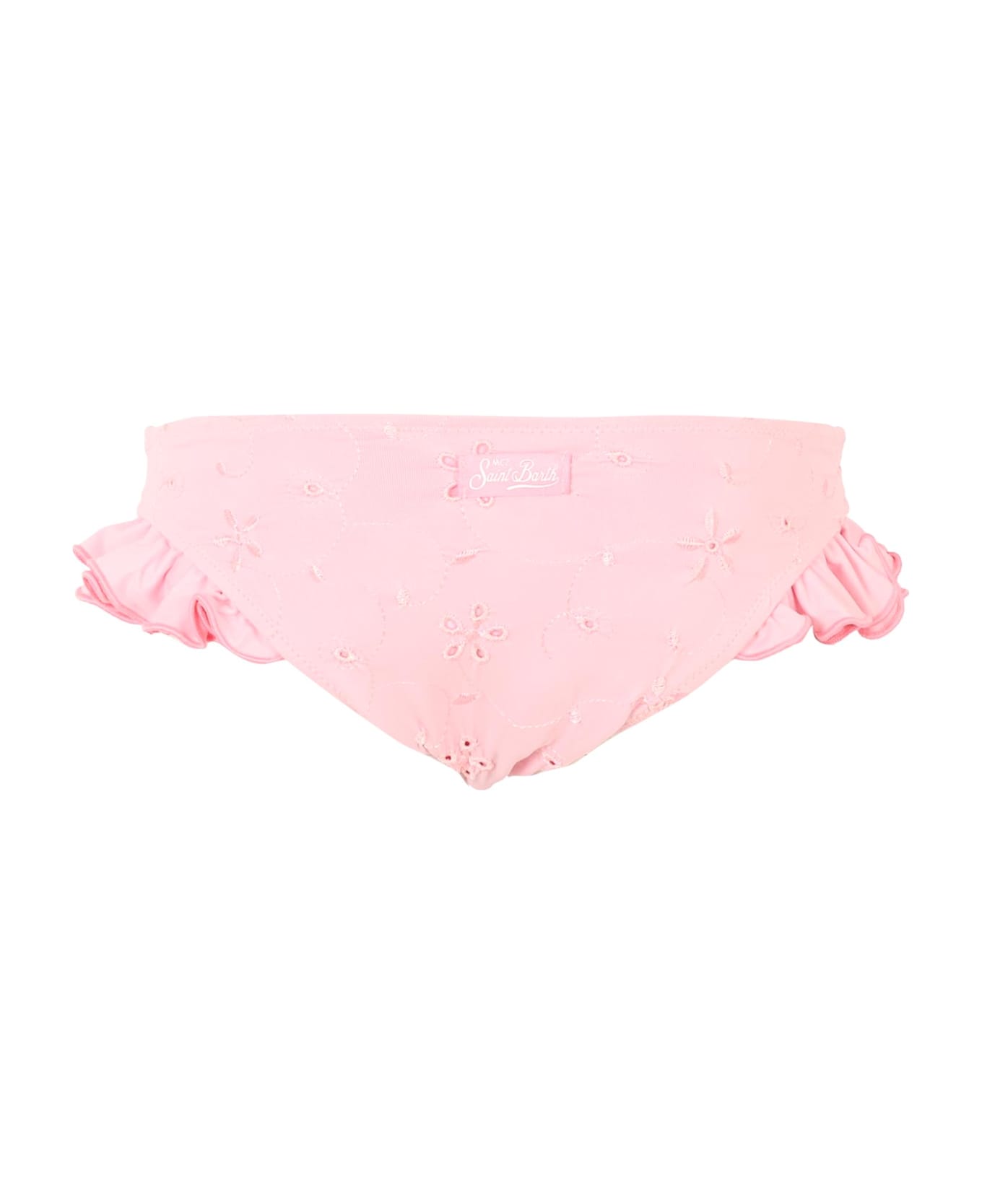 MC2 Saint Barth Pink Swim Suit For Girl With Logo - Pink
