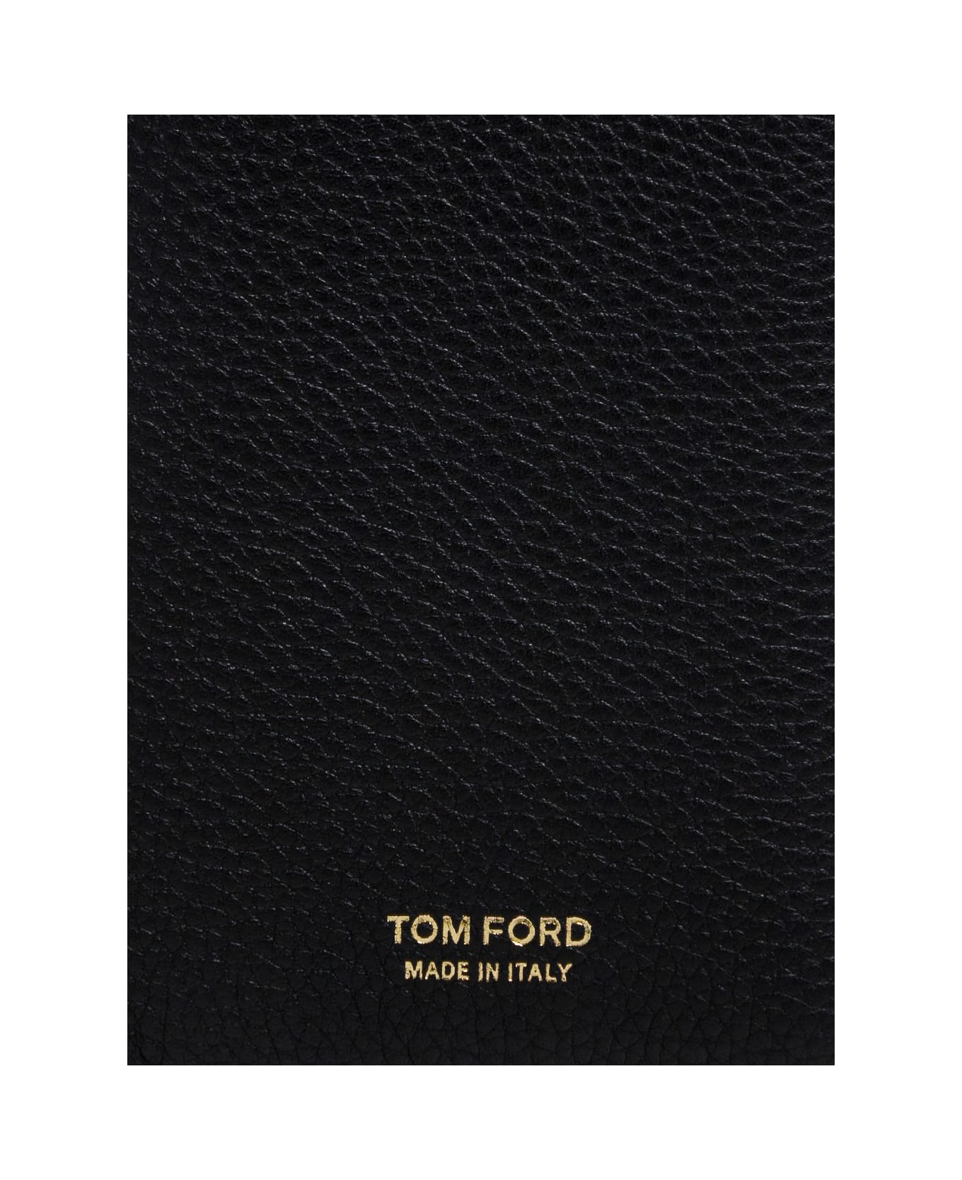 Tom Ford Black Card Holder With Embossed Logo Lettering On The Front In Grained Leather Man - Black