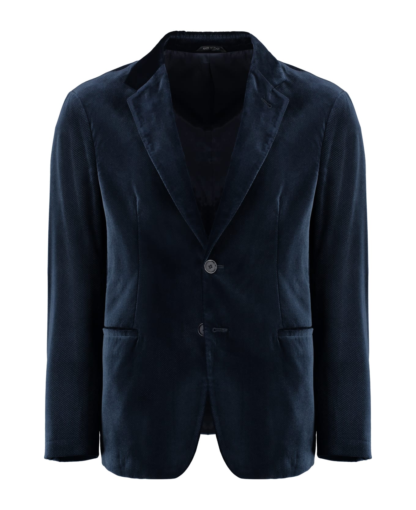 Giorgio Armani Single-breasted Velvet Jacket - blue