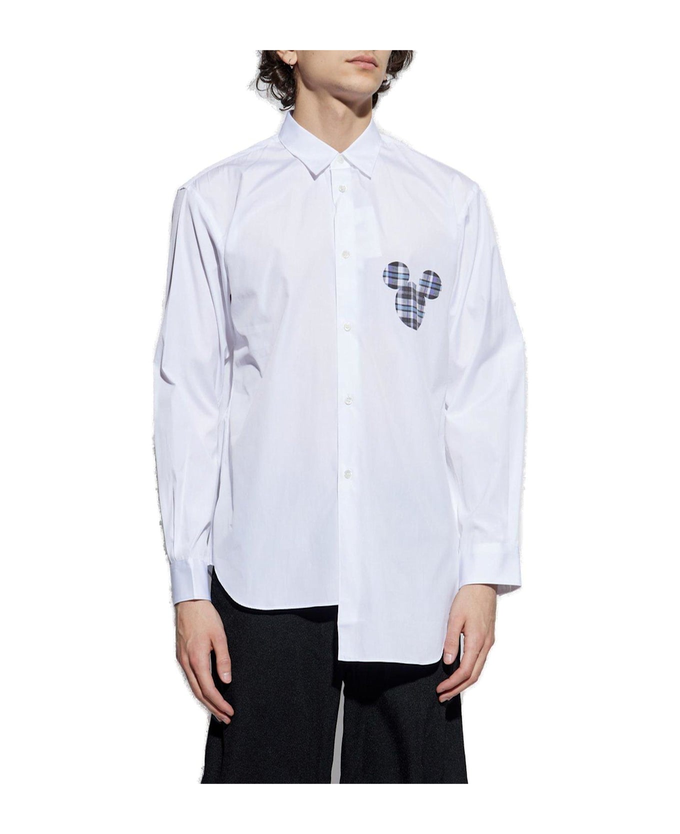 Comme des Garçons Shirt Asymmetric Hem Shirt - White/check