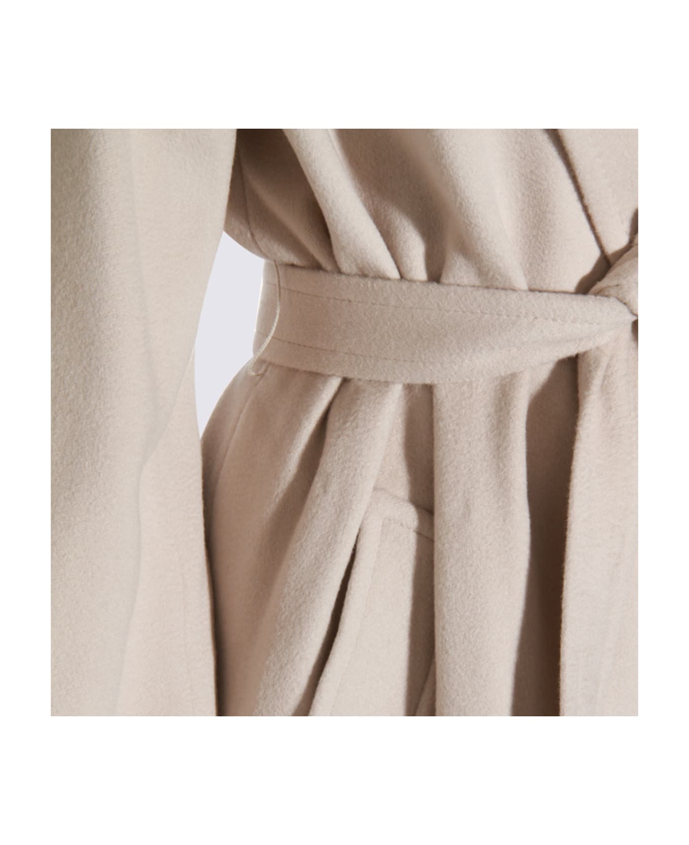 Eleventy White Wool Coat - Sand