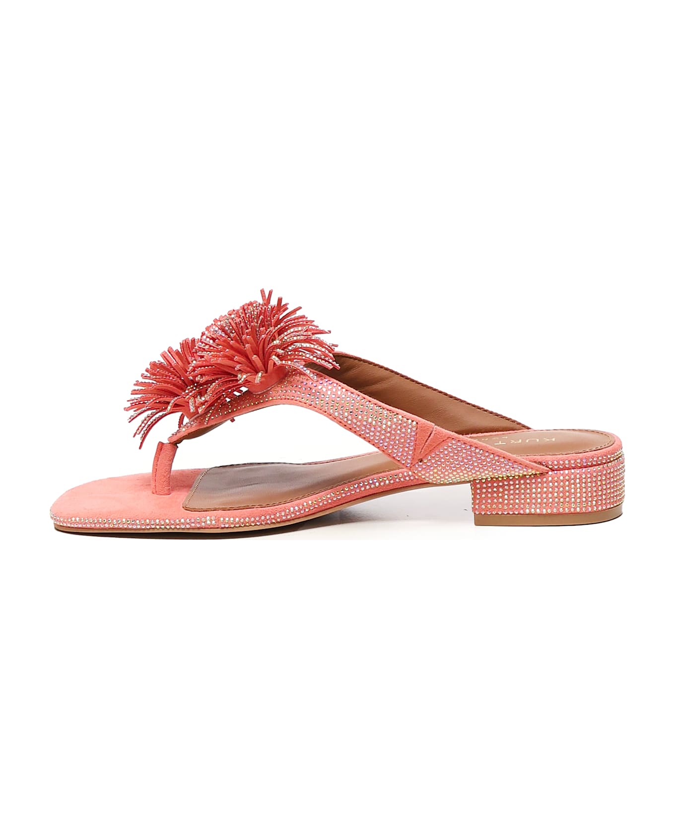 Kurt Geiger Flip Flops With Pom Poms - PEACH