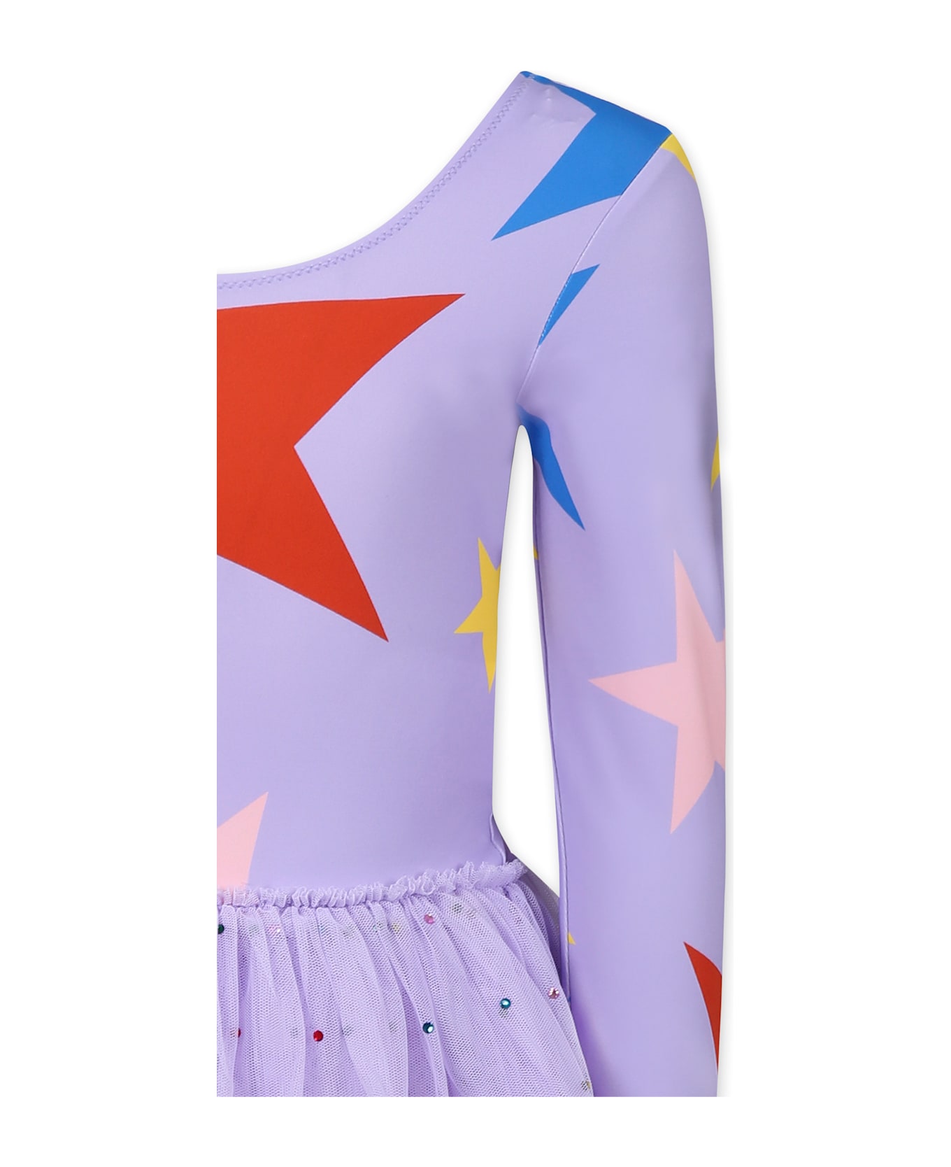 Stella McCartney Kids Purple Dress For Girl With Stars - Violet