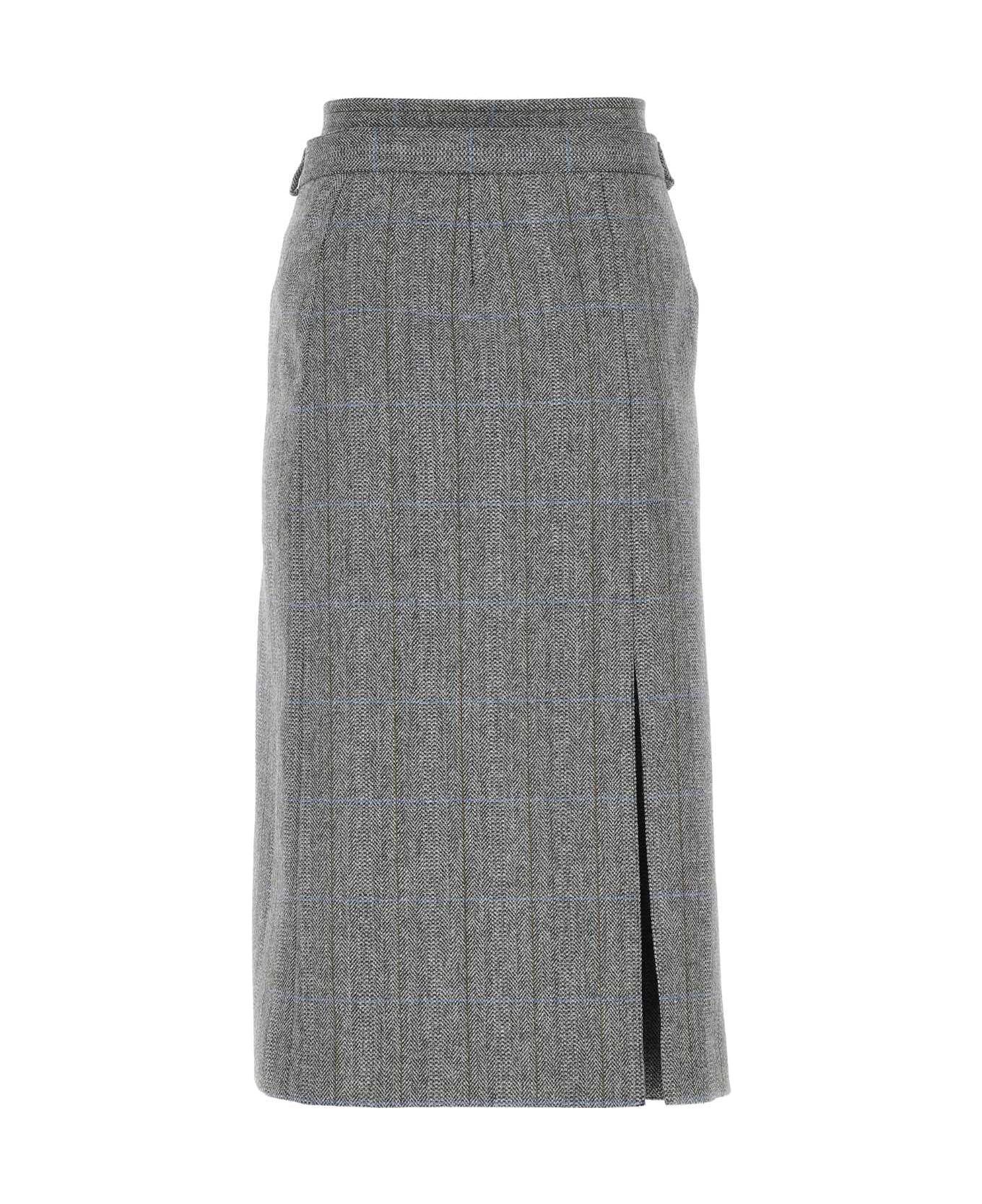 Maison Margiela Embroidered Wool Skirt - 001F