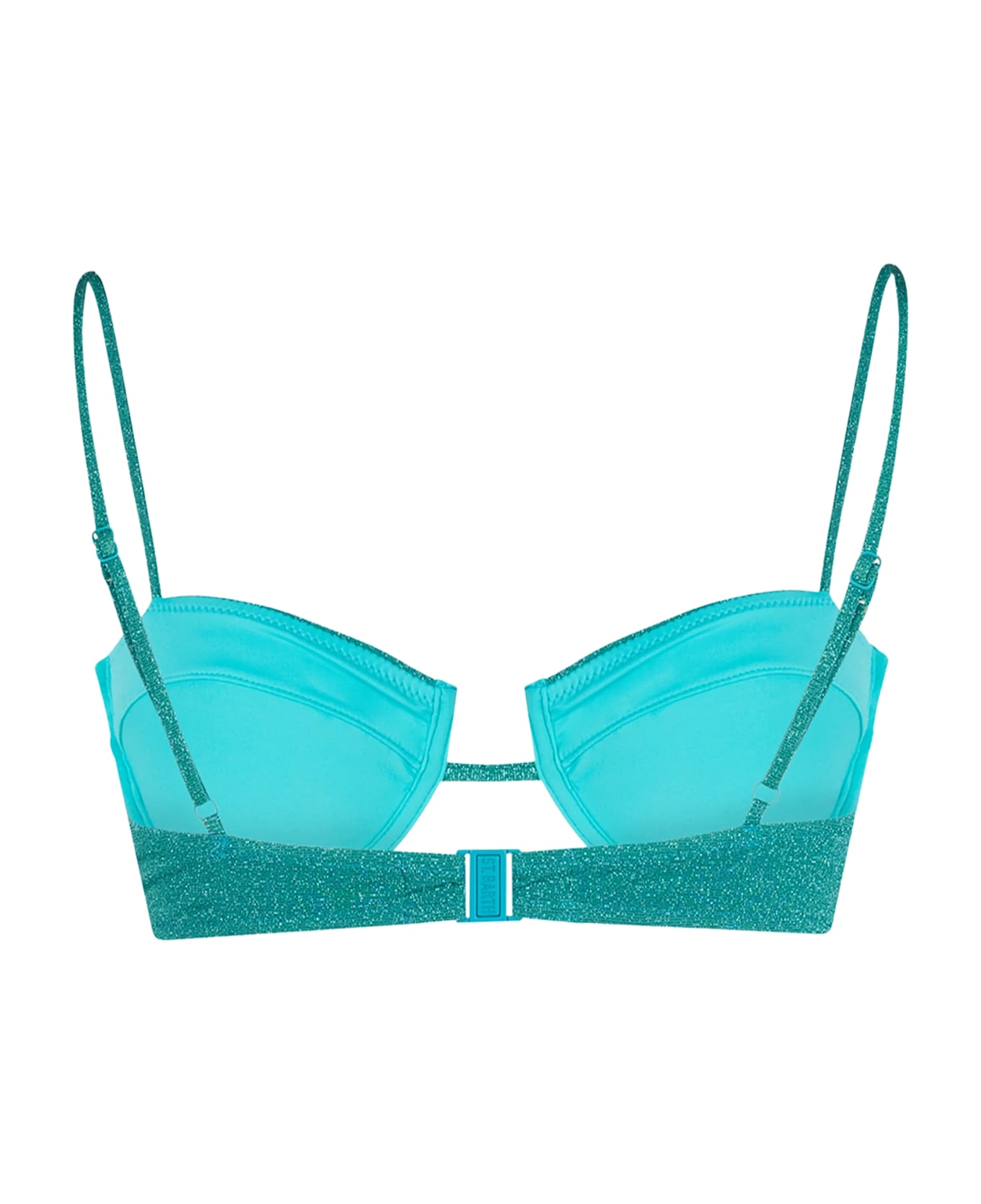 MC2 Saint Barth Teal Lurex Salina Underwired Bralette Top - GREEN