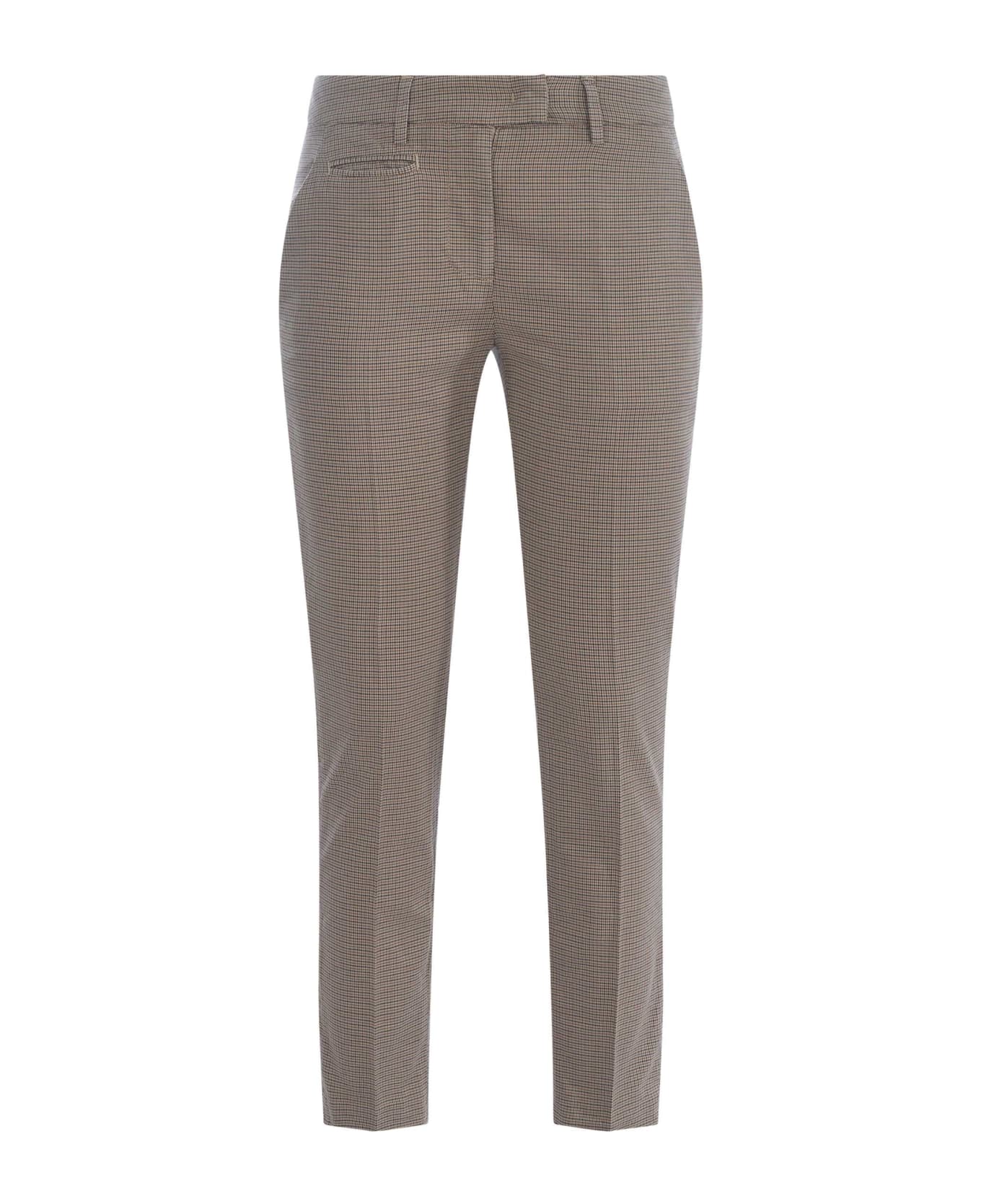 Dondup Trousers Dondup "perfect" In Houndstooth - Beige ボトムス