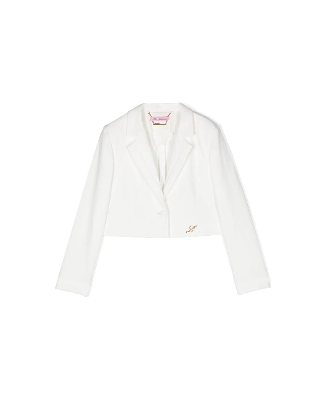 Miss Blumarine Blazer Con Placca Logo - WHITE コート＆ジャケット