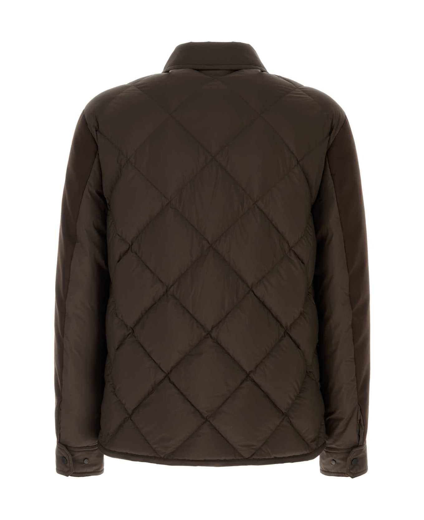Moncler Brown Nylon Aiguille Down Jacket - 262