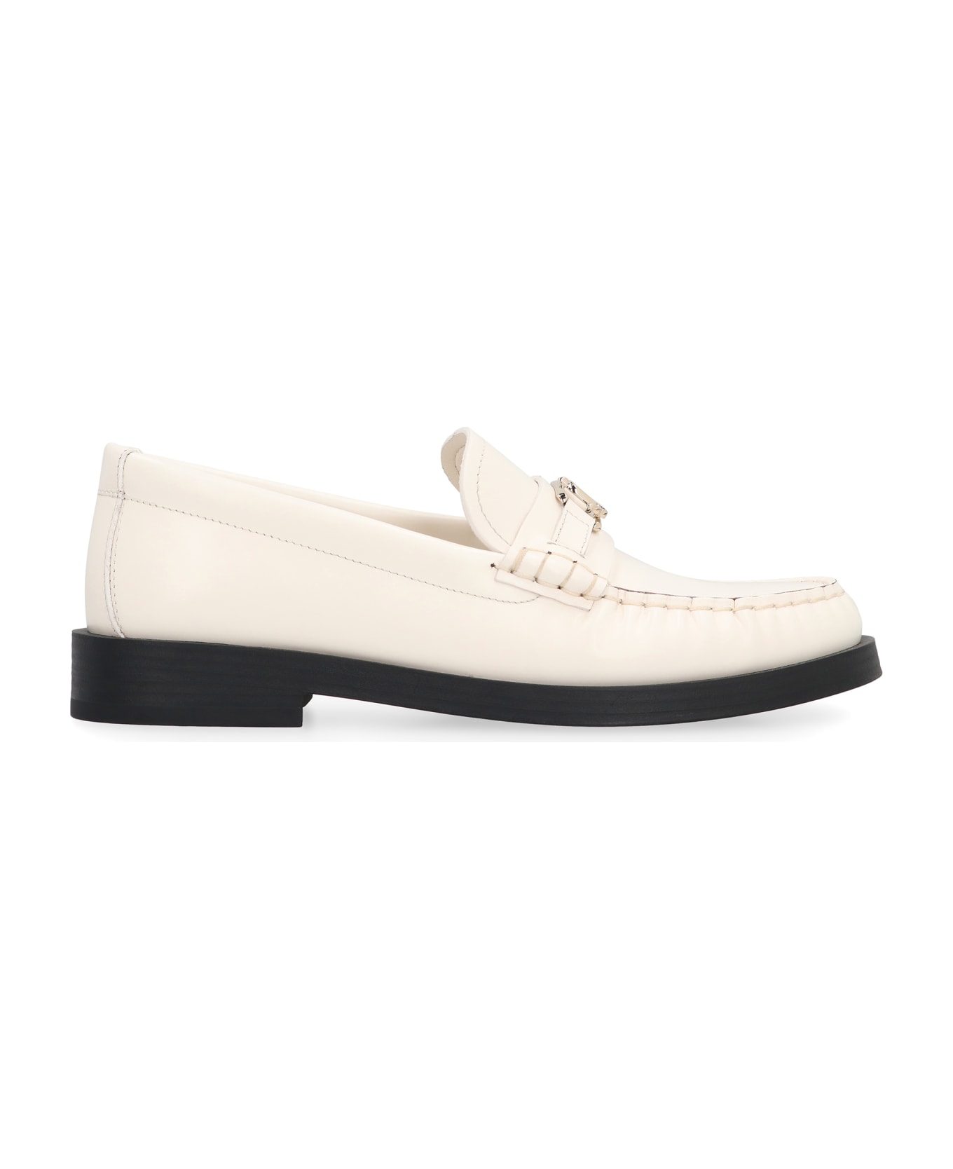 Jimmy Choo Addie Leather Loafers - White フラットシューズ