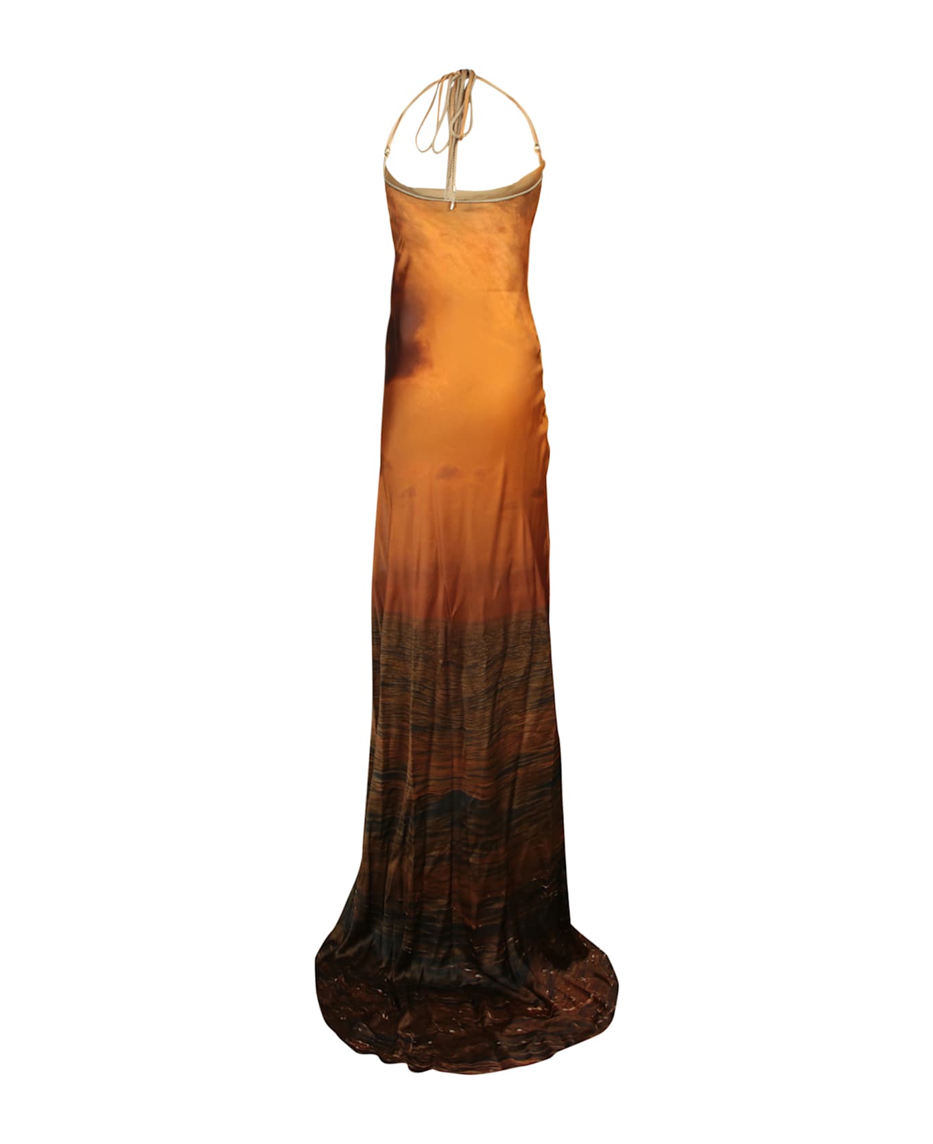 Roberto Cavalli Sunset Aran Multicolor Long Dress - Orange
