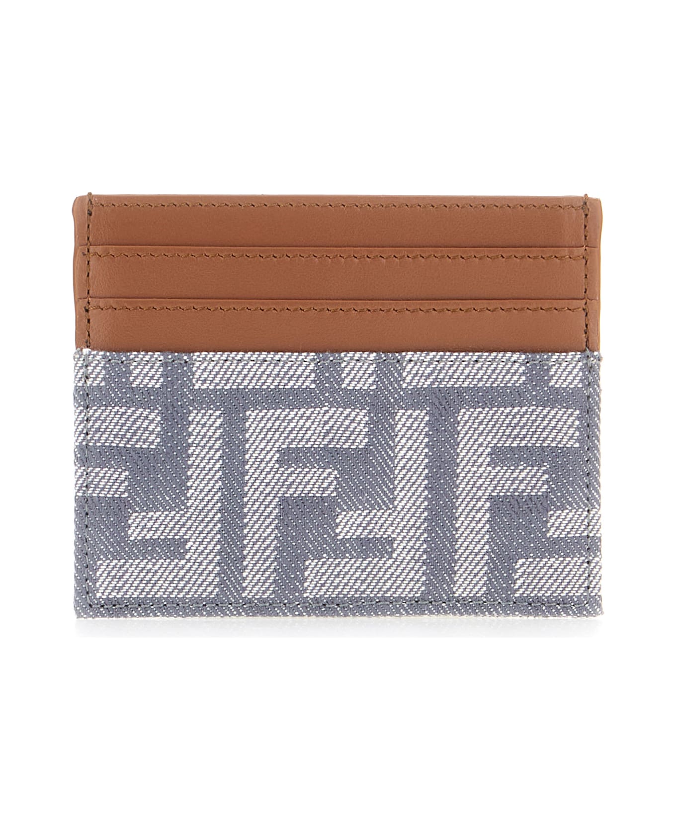 Fendi Multicolor Leather And Fabric Cardholder - MIRTO DARK NUT OS
