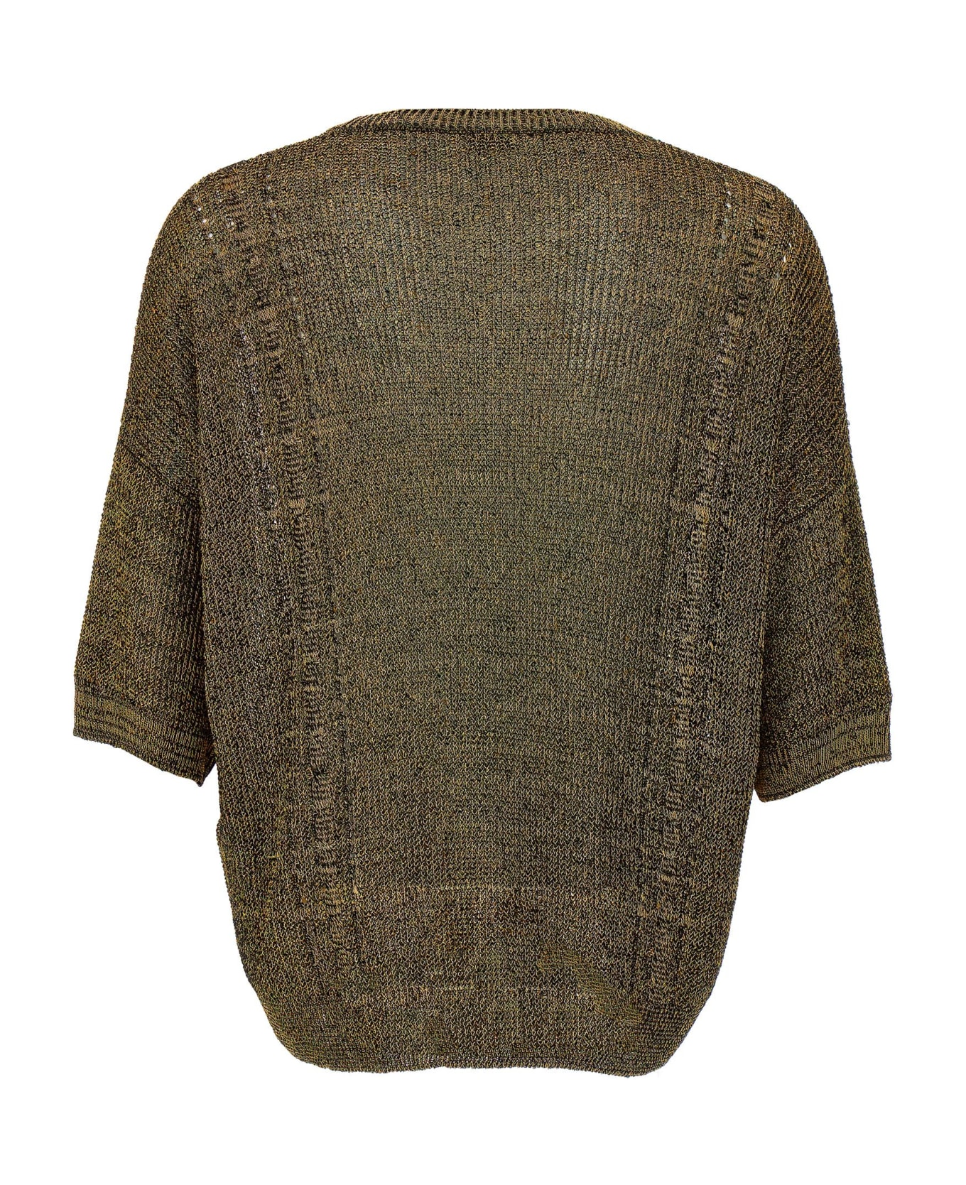 Saint Laurent Gold Thread Sweater - Gold ニットウェア