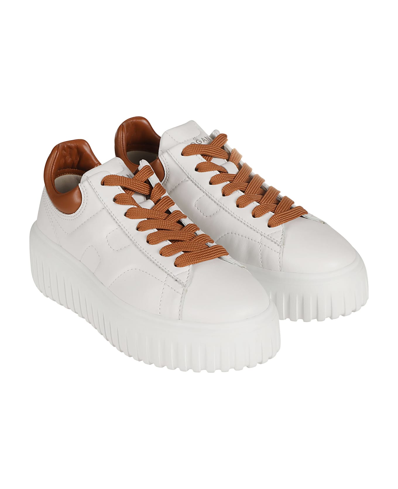 Hogan H-stripes Sneakers - Bianco/cuoio Scuro
