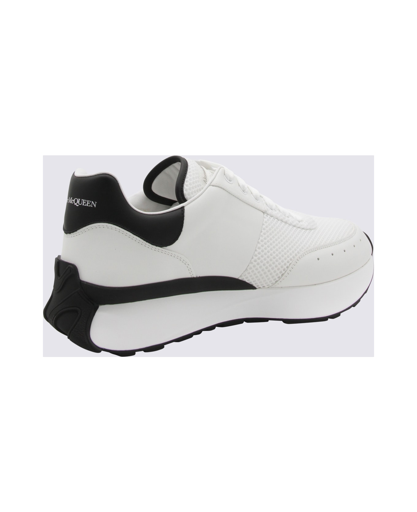 Alexander McQueen White And Black Leather Sneakers - White