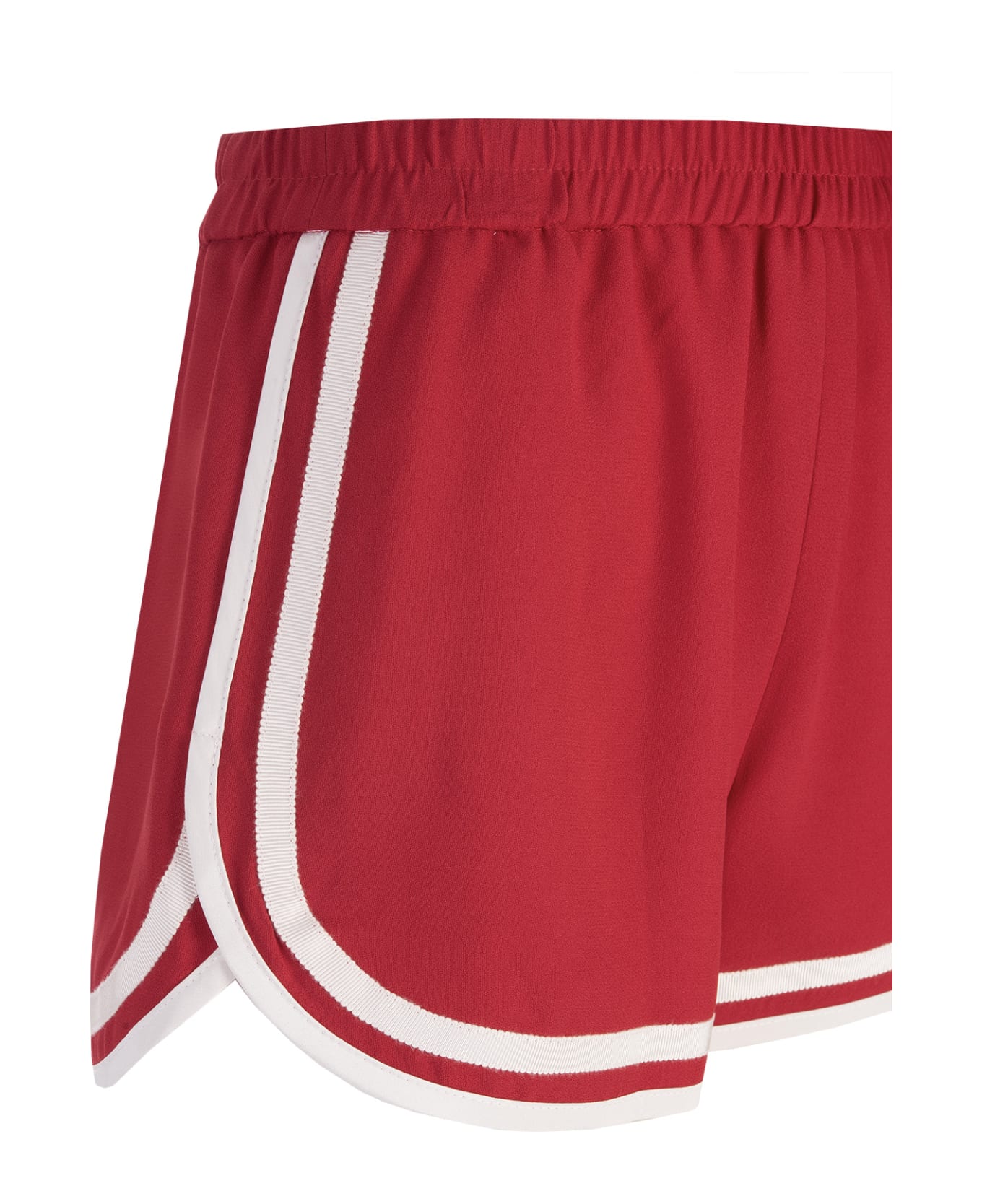 RED Valentino Ruby Shorts With Striped Details - Rosso