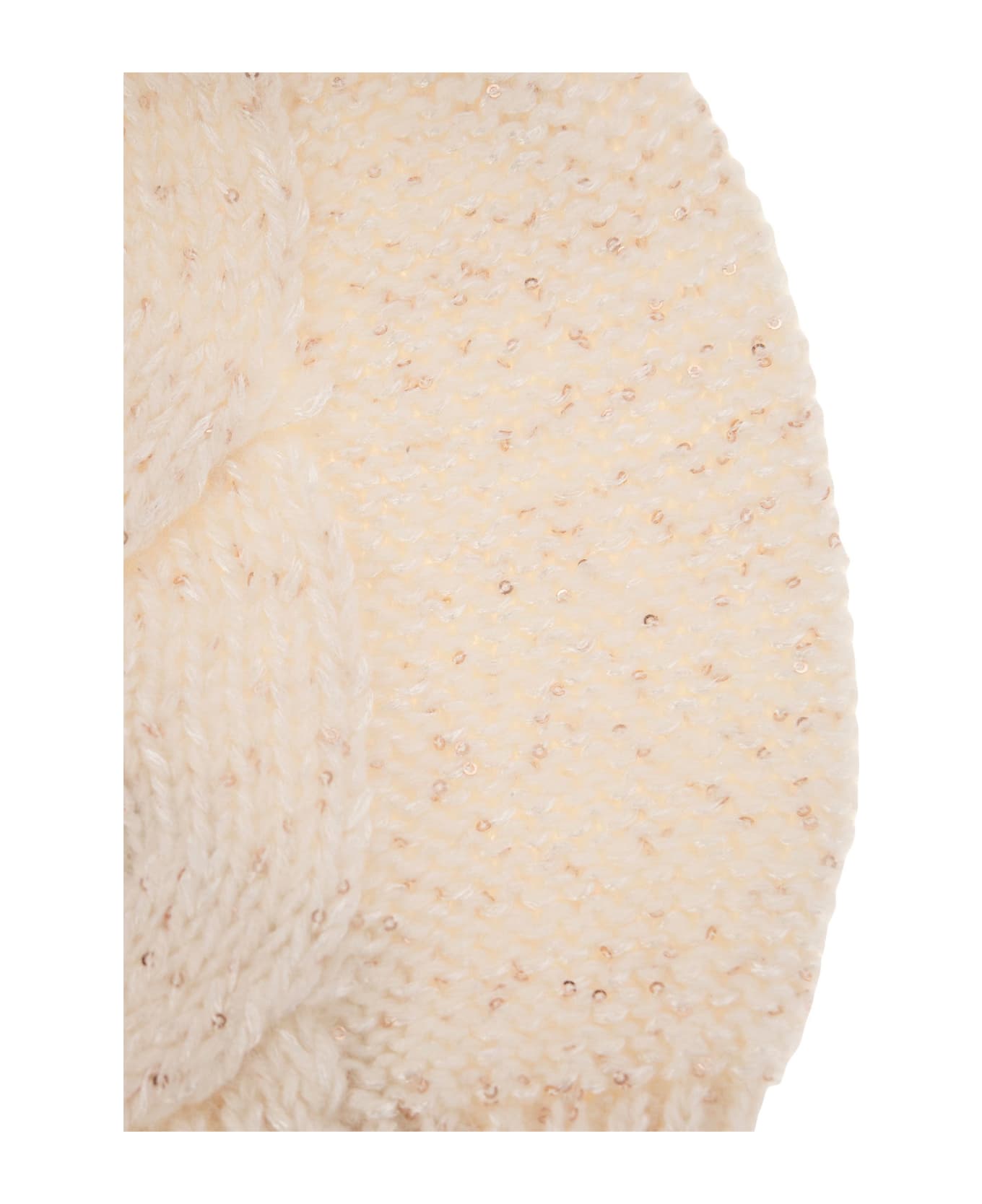 Peserico Wool, Silk And Cashmere Braided Cap - Cream