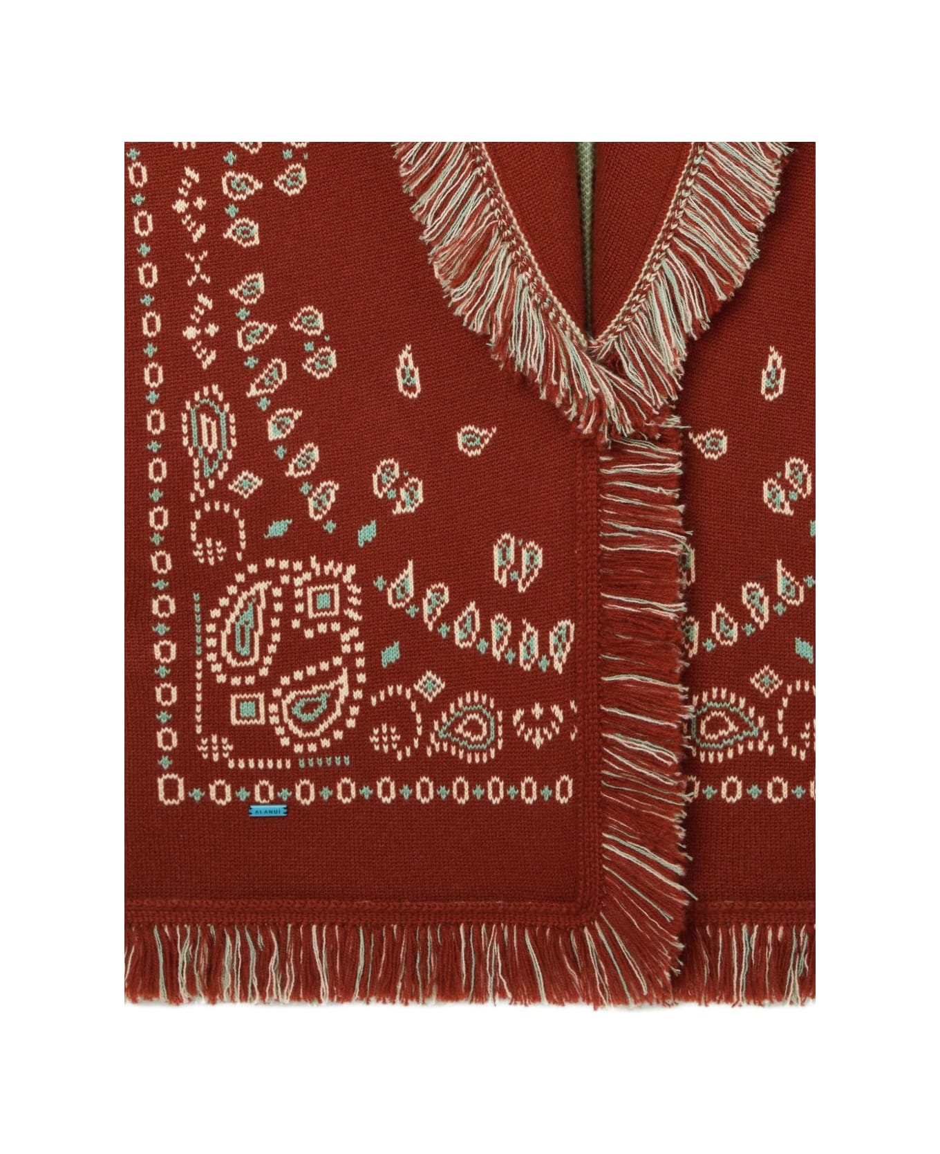 Alanui Bandana Jacquard Cashmere Cardigan - Red