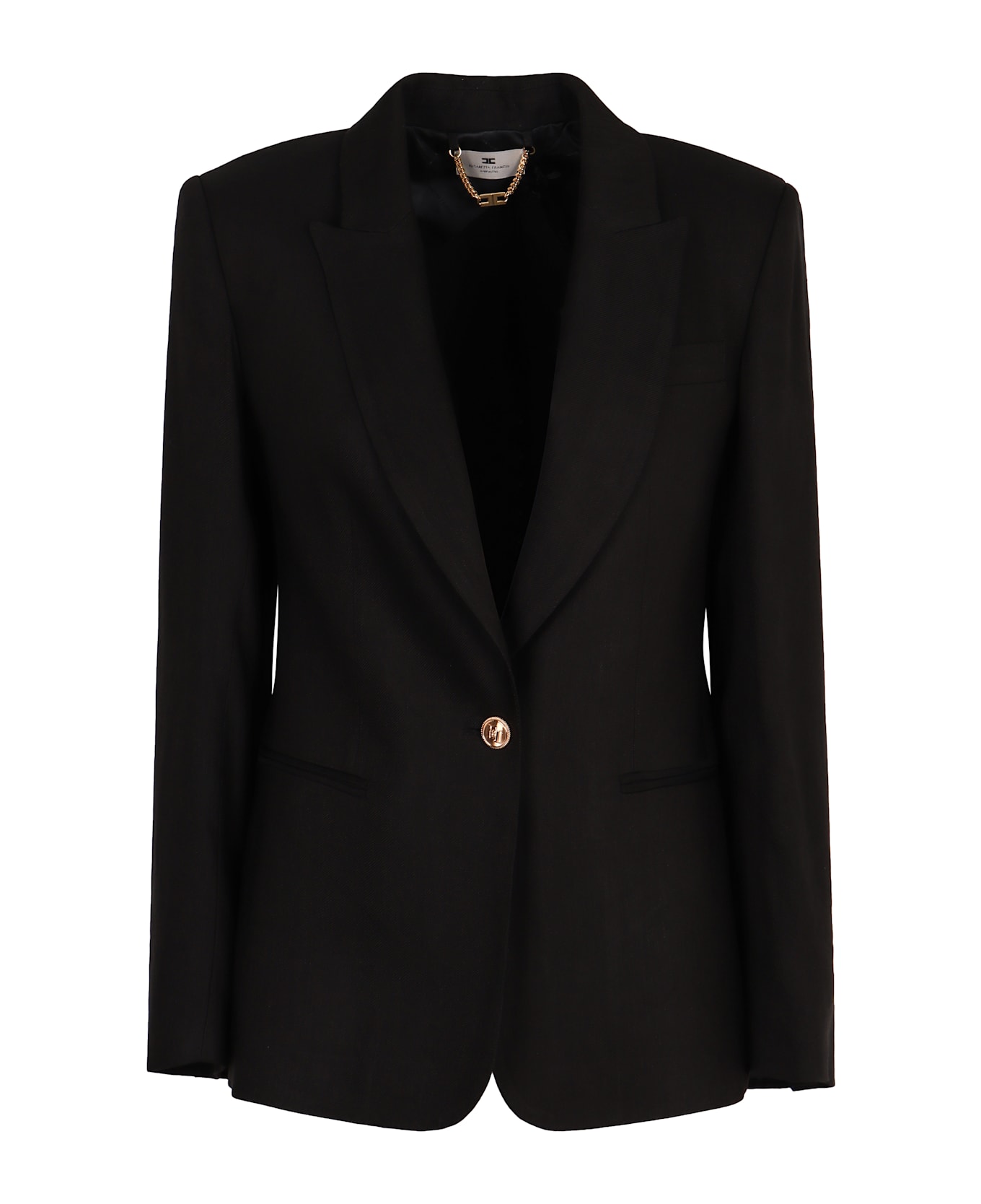 Elisabetta Franchi Single-breasted One Button Jacket - black