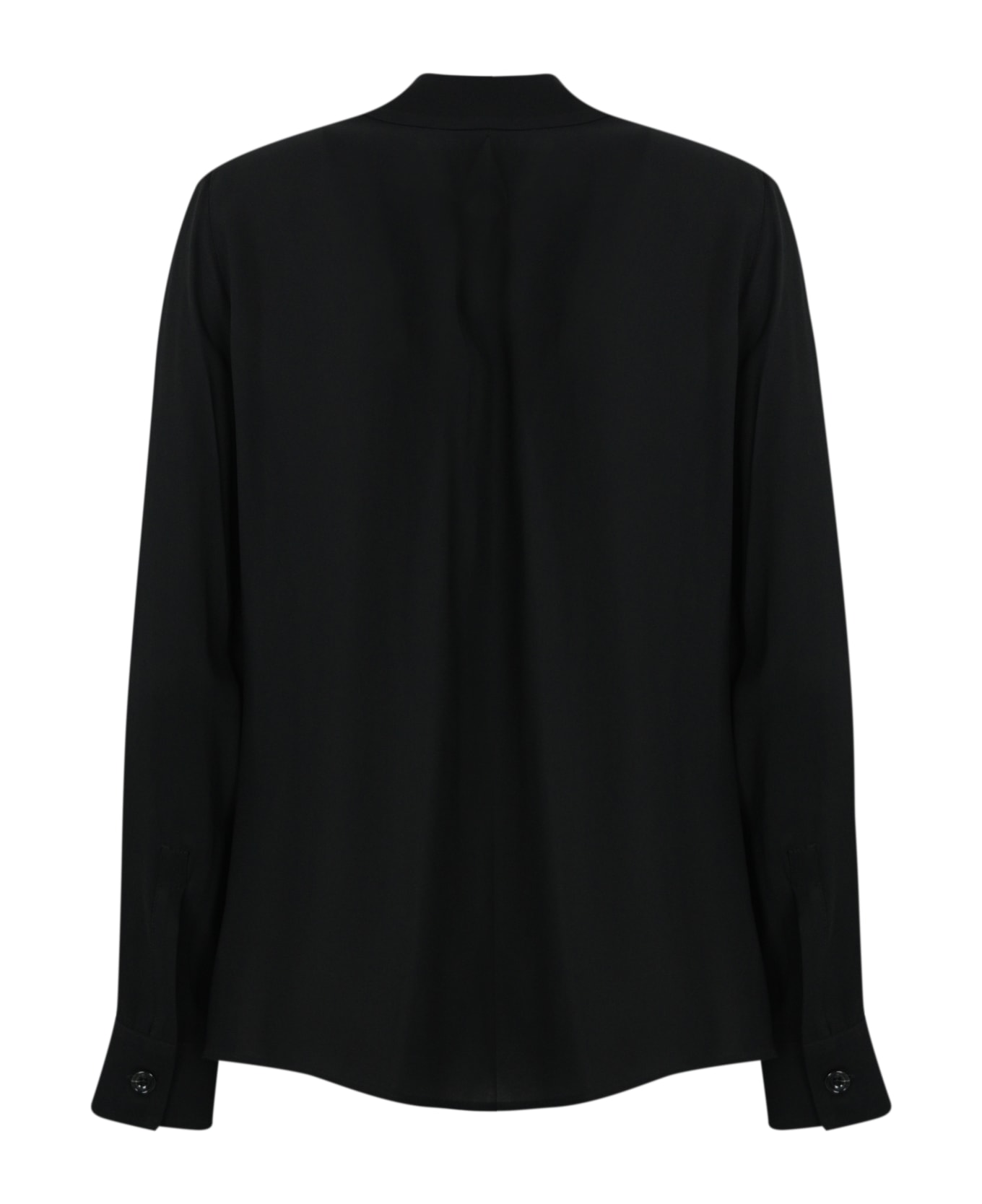 Elisabetta Franchi Georgette Shirt With Embroidered Flaps - Nero