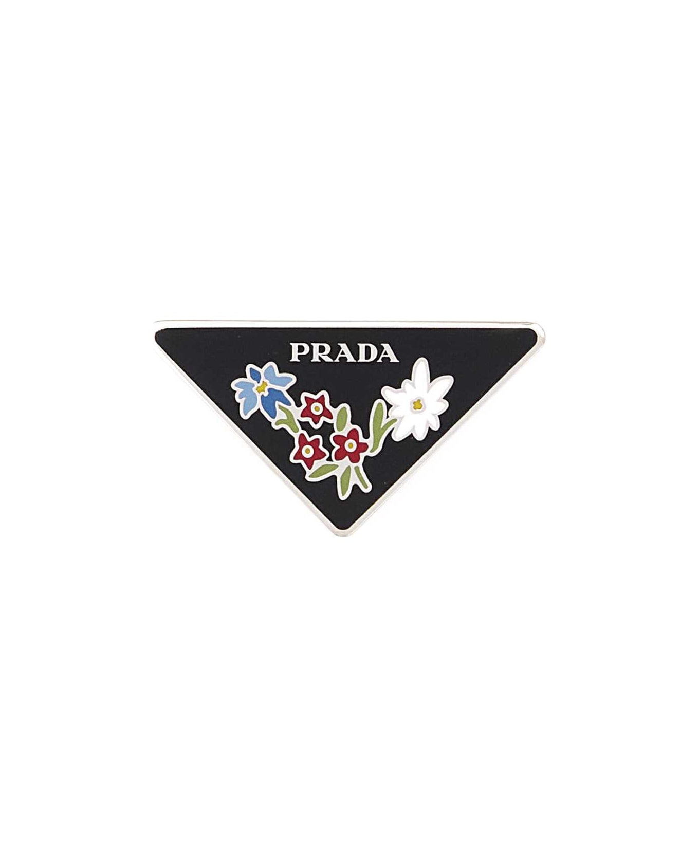 Prada Printed Metal Pin - ARGENTO