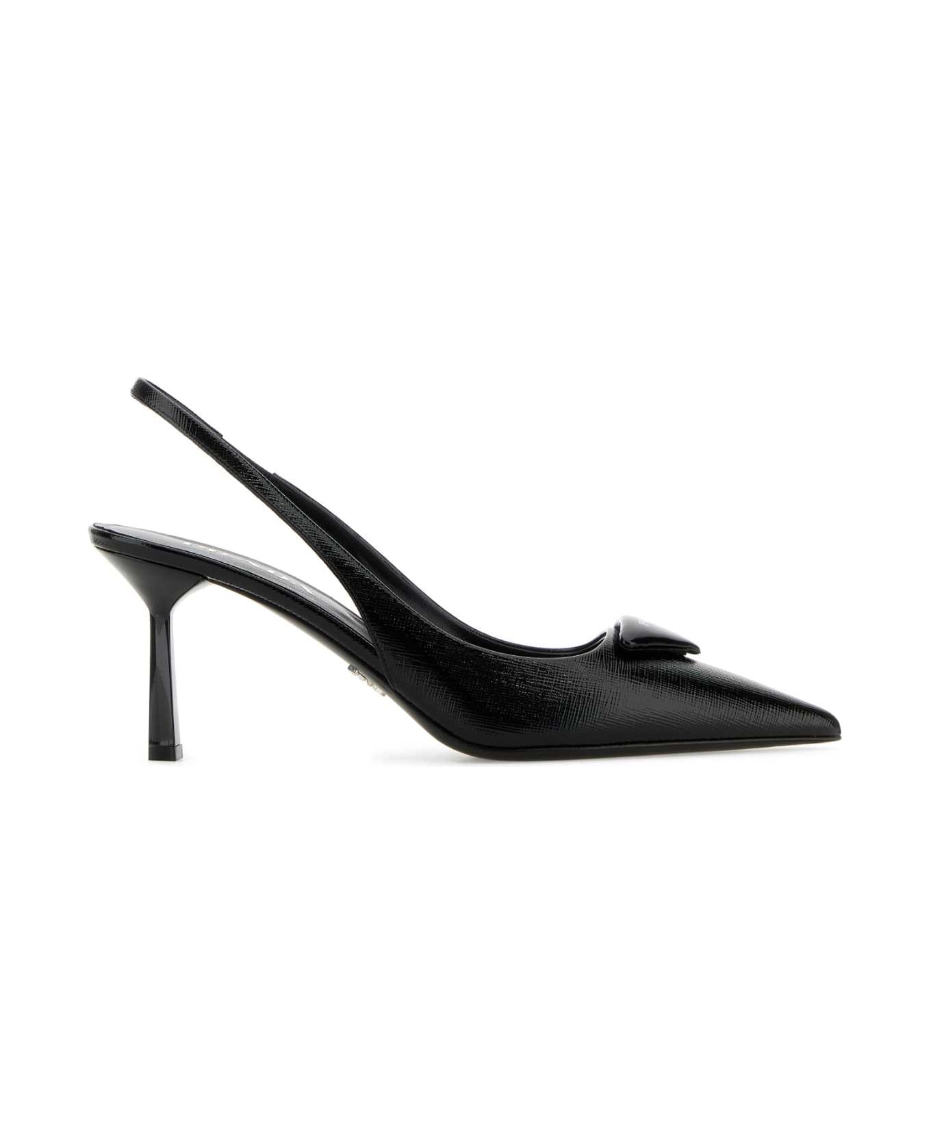 Prada Black Leather Pumps - NERO