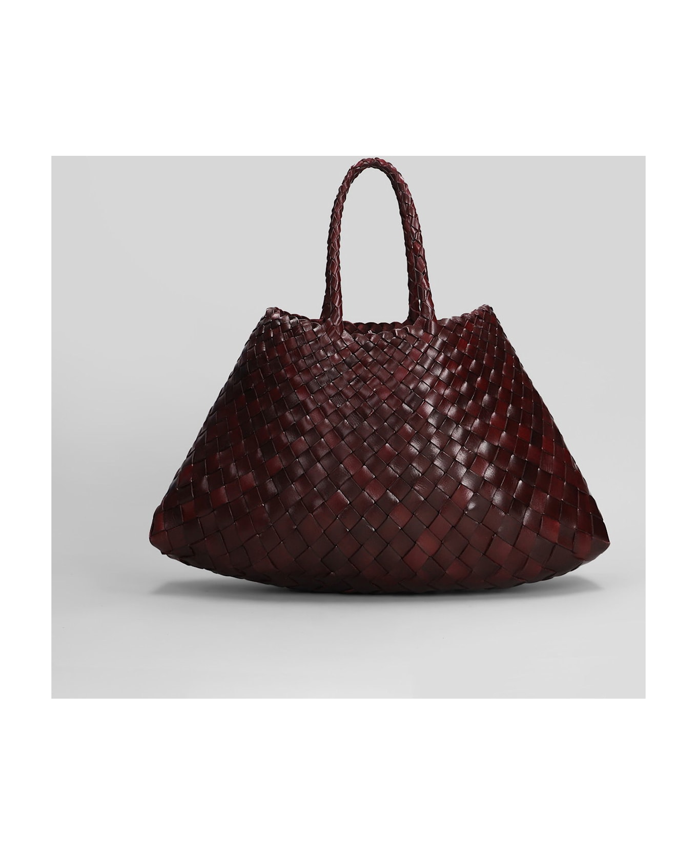 Dragon Diffusion Santa Croce Small Tote In Bordeaux Leather - bordeaux