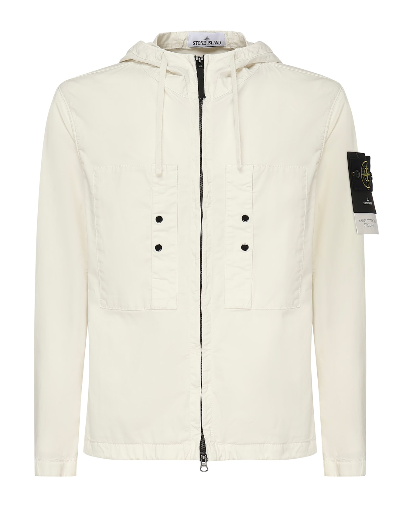 Stone Island Jacket 
supima® Cotton Twill Stretch-tc
 - White