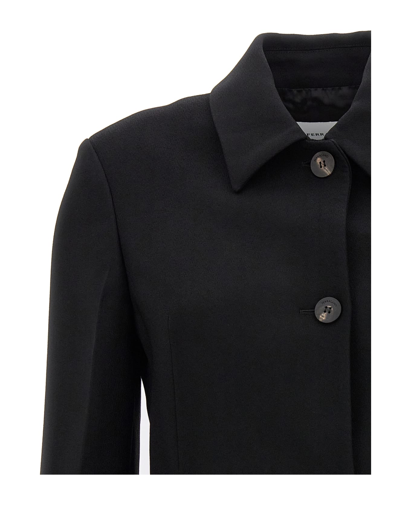 Ferragamo Single Breasted Short Jacket - Black ブレザー