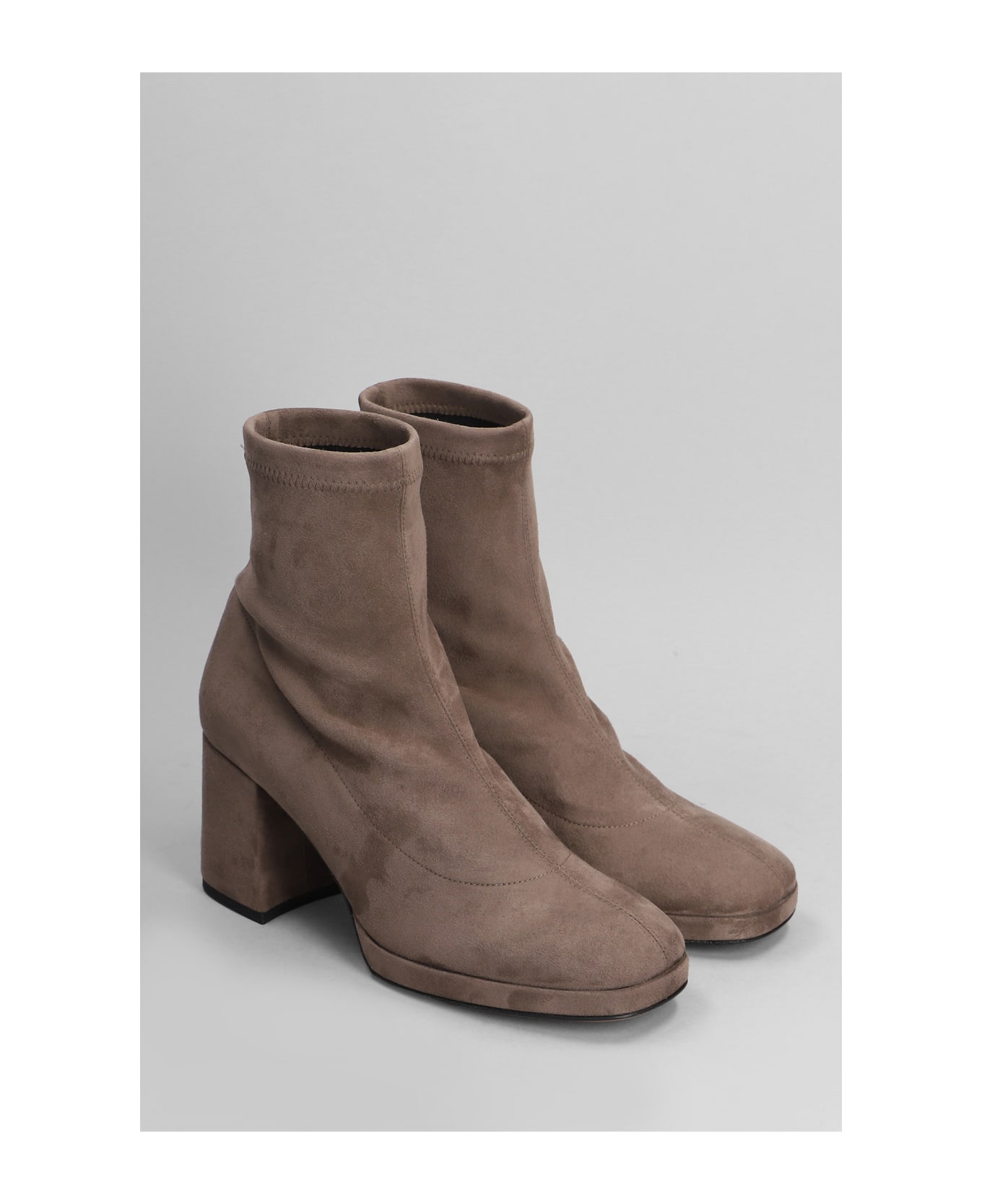 Fabio Rusconi High Heels Ankle Boots In Taupe Suede - taupe