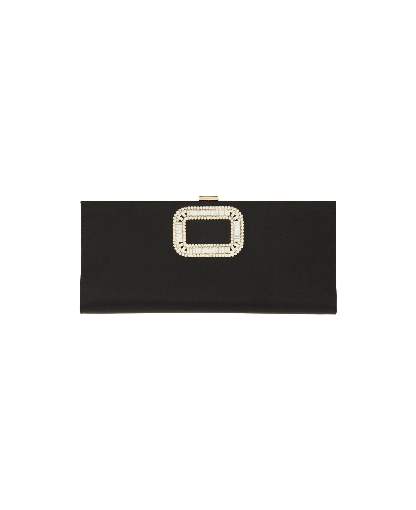 Roger Vivier "pilgrim" Buckle Clutch Bag - BLACK