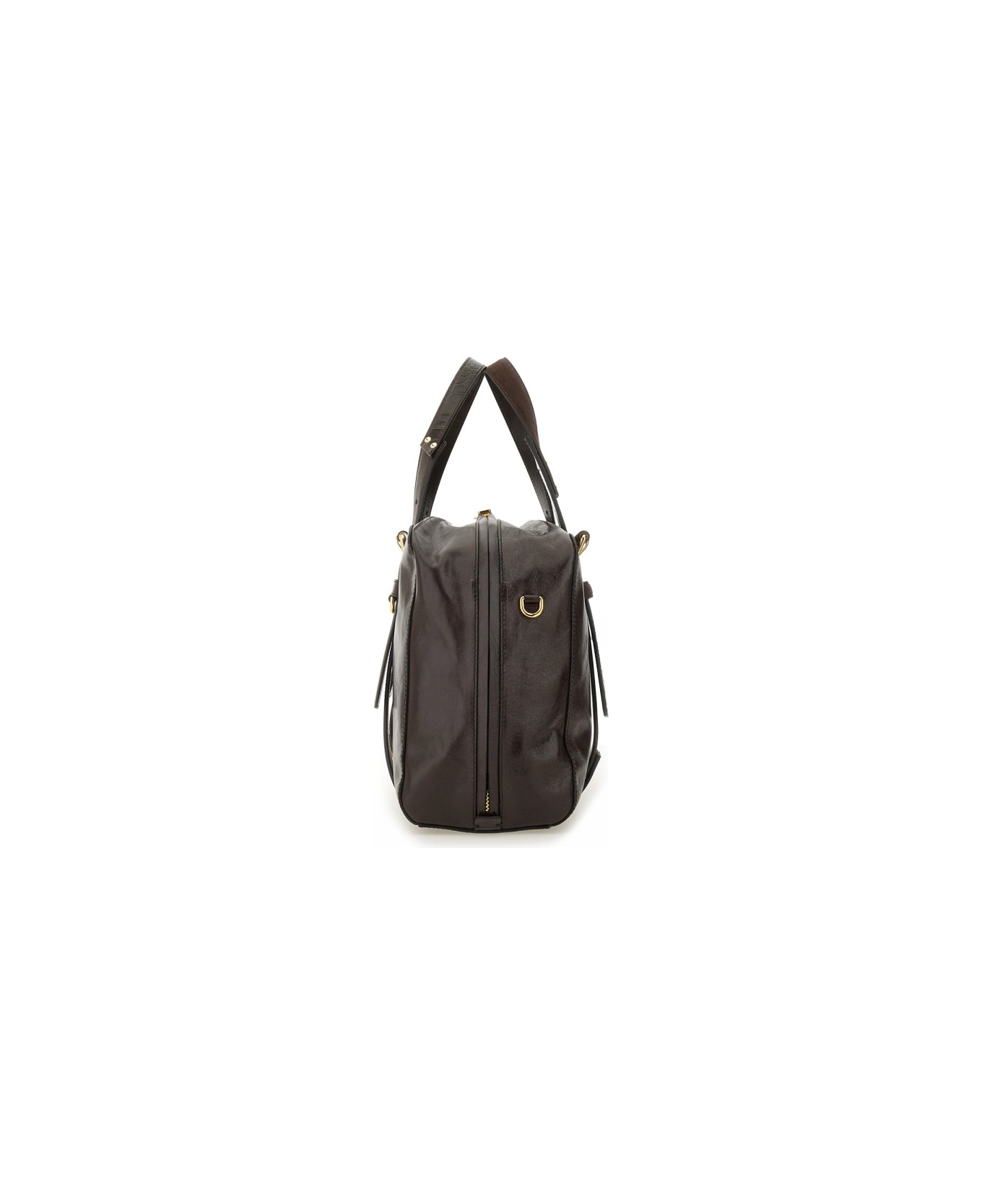 Moschino Leather Bag. - BROWN