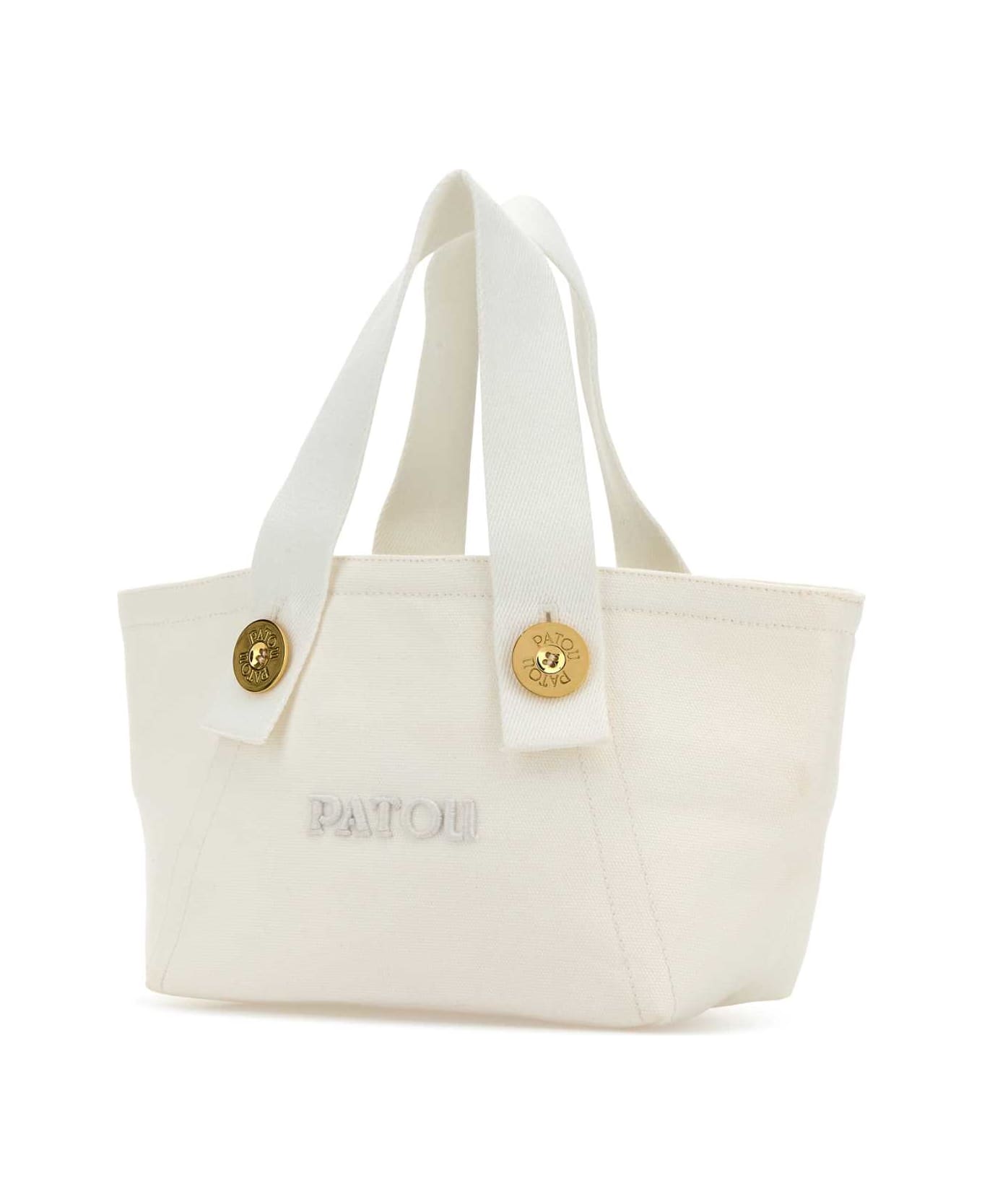 Patou White Canvas Trapeze Handbag - WHITE