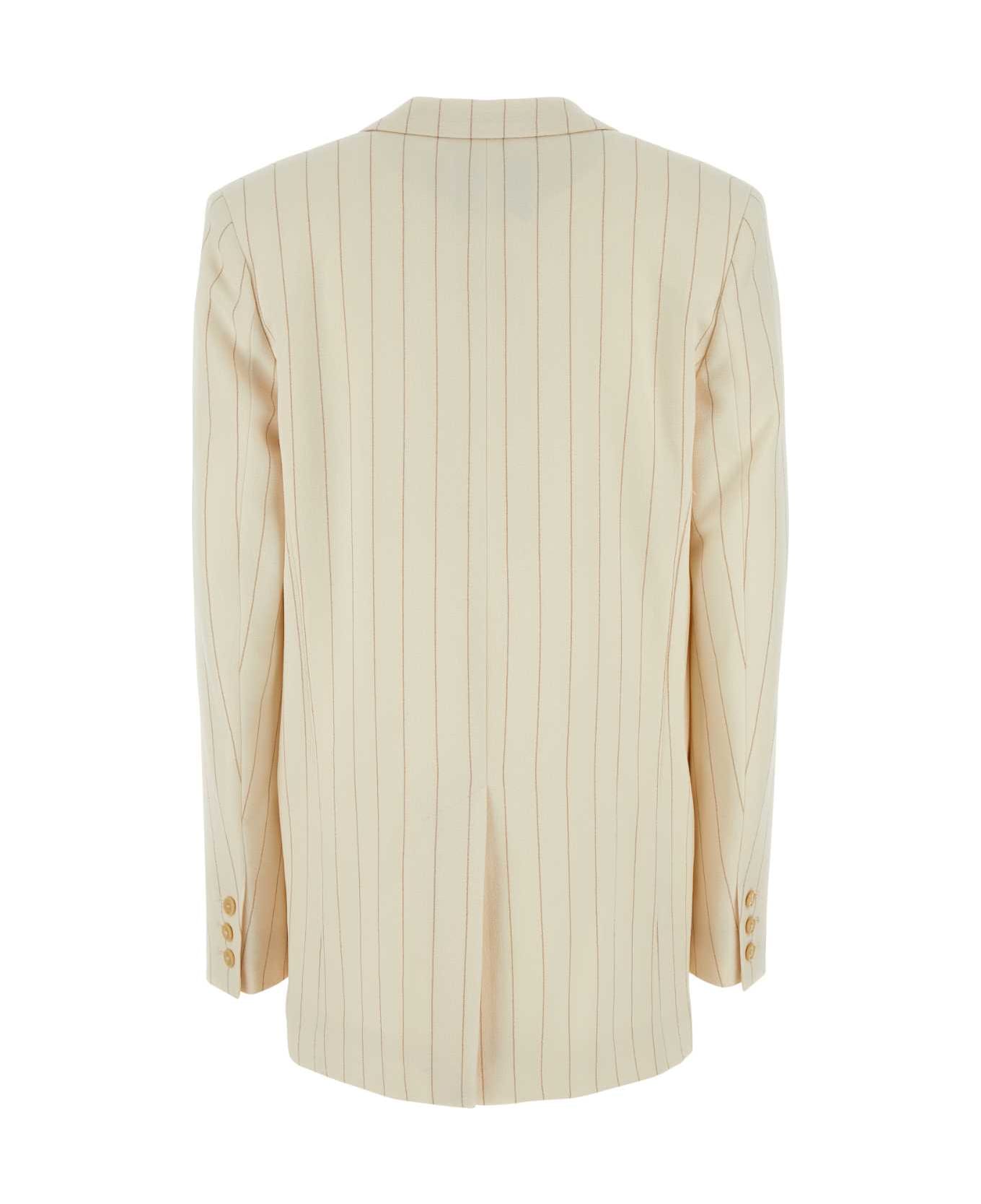 Isabel Marant Embroidered Stretch Crepe Omelia Blazer - ECRUBURGUNDY