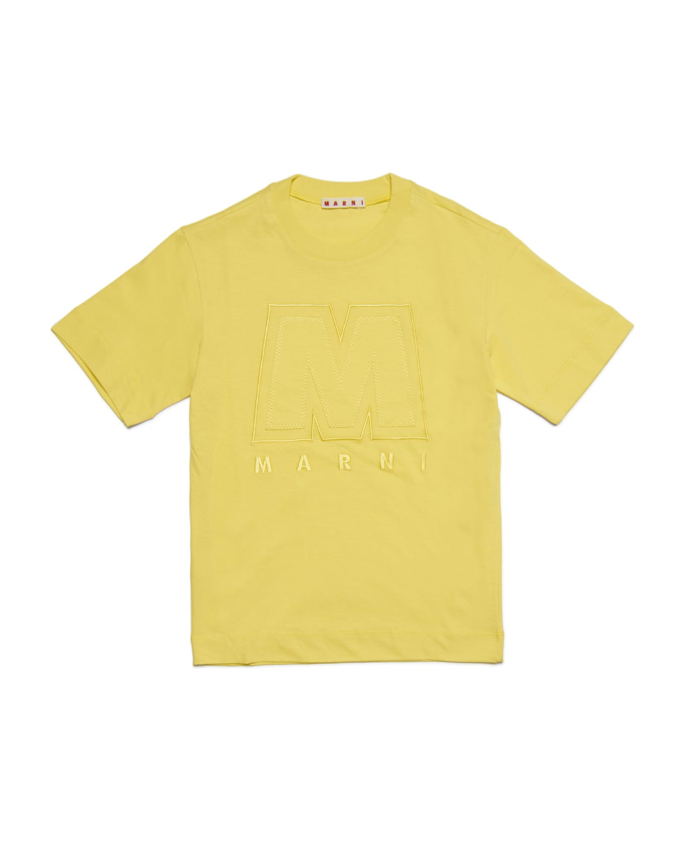 Marni Mt154u T-shirt Marni Yellow Jersey T-shirt With Big M Logo - Moschino Kids all-over logo print polo shirt