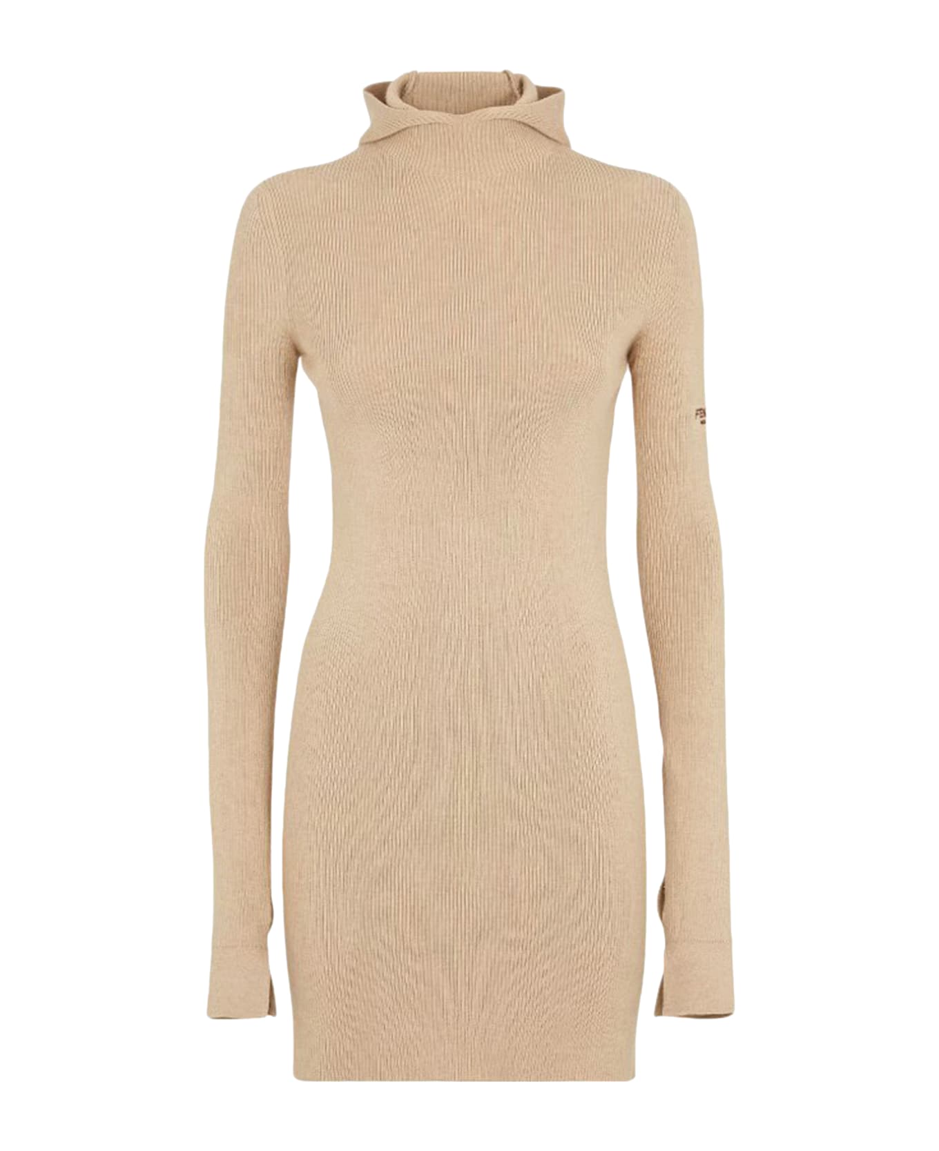 Fendi Beige Wool And Silk Dress - Nude & Neutrals