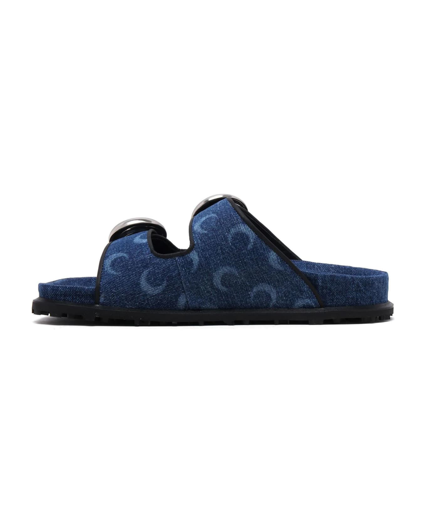 Marine Serre Blue Cotton Denim Sandals - Blue サンダル