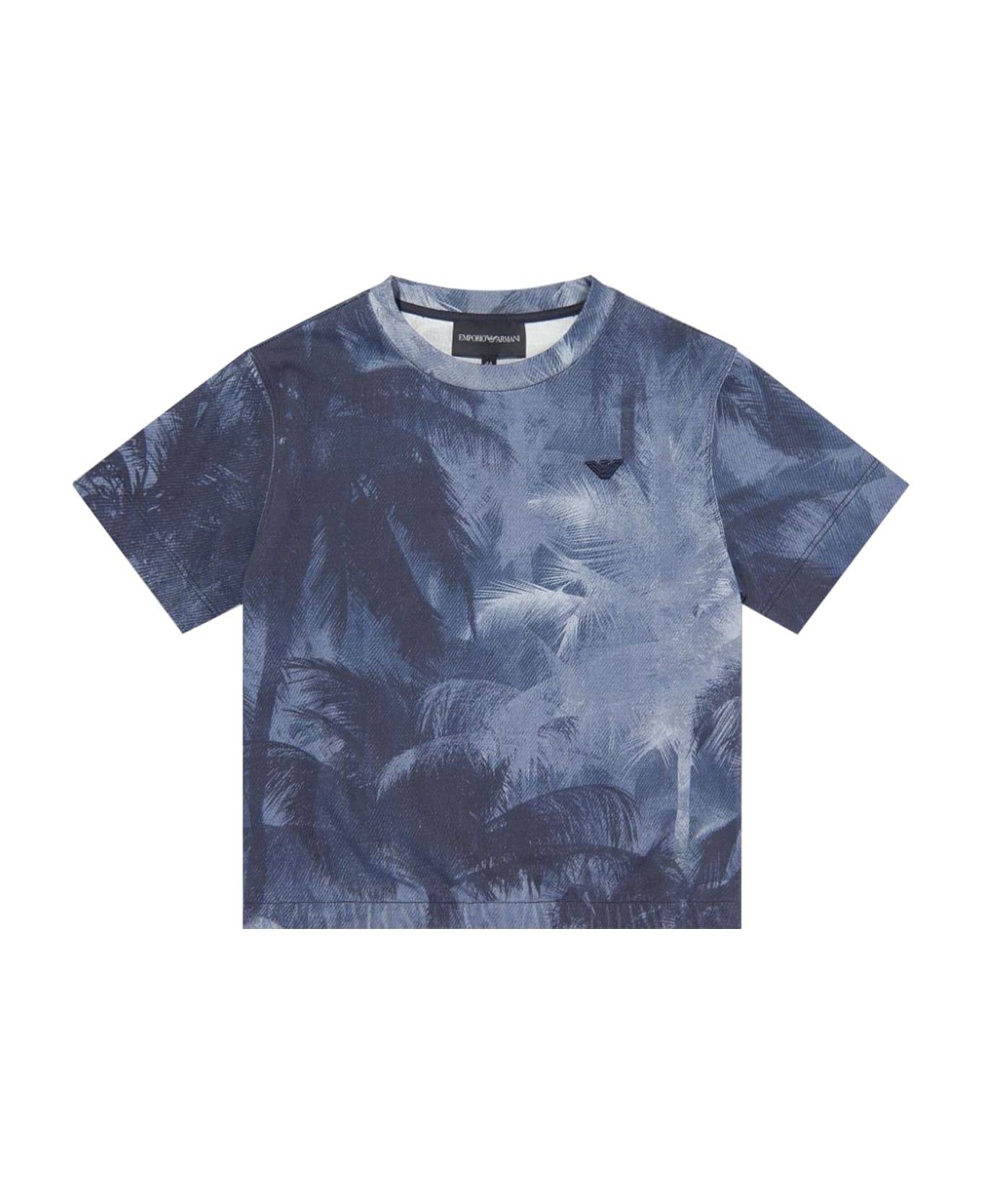 Emporio Armani Heavy Jersey T-shirt With Print - Blue