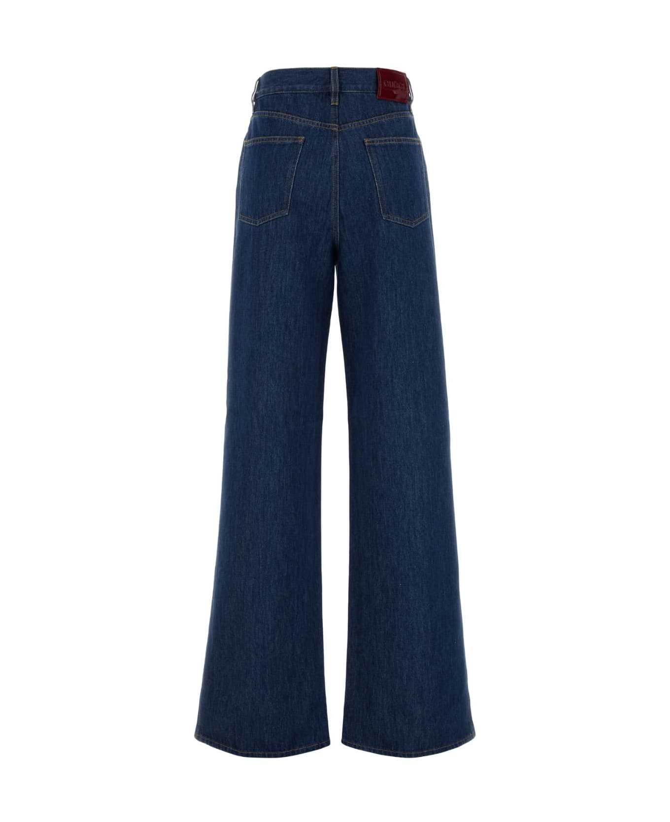 Gucci Denim Wide-leg Jeans - DARKBLUE
