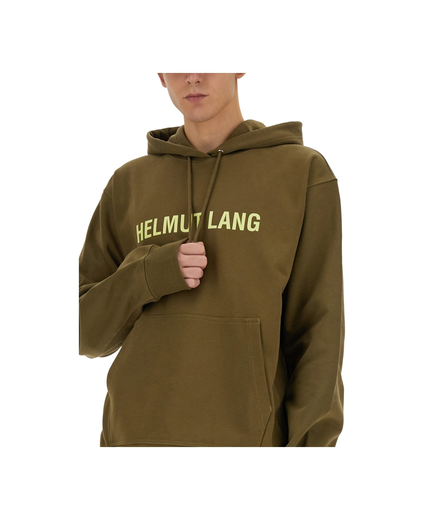 Helmut Lang Sweatshirt With Logo - MILITARY GREEN フリース
