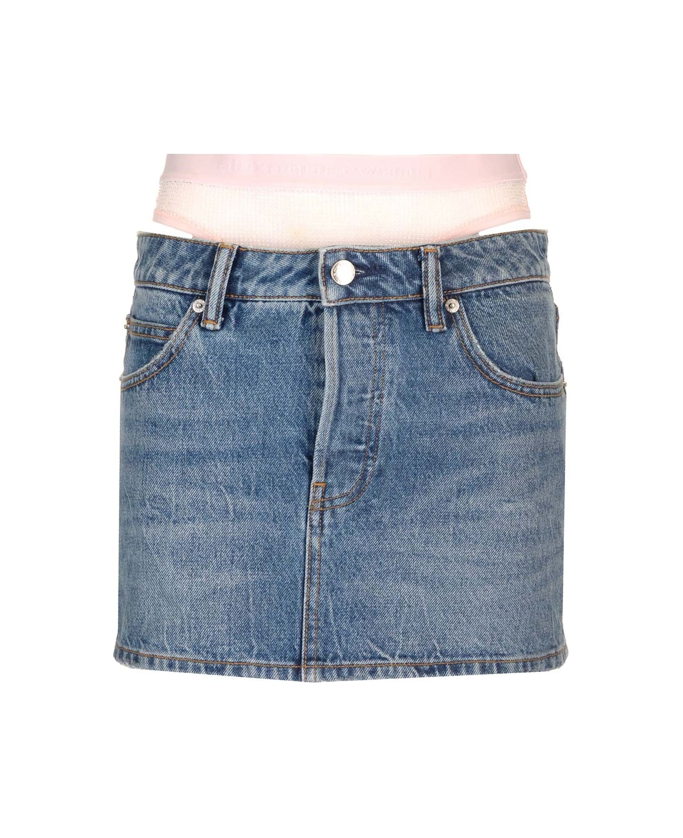 Alexander Wang Denim Mini Skirt - VINTAGEMEDIUMINDIGO
