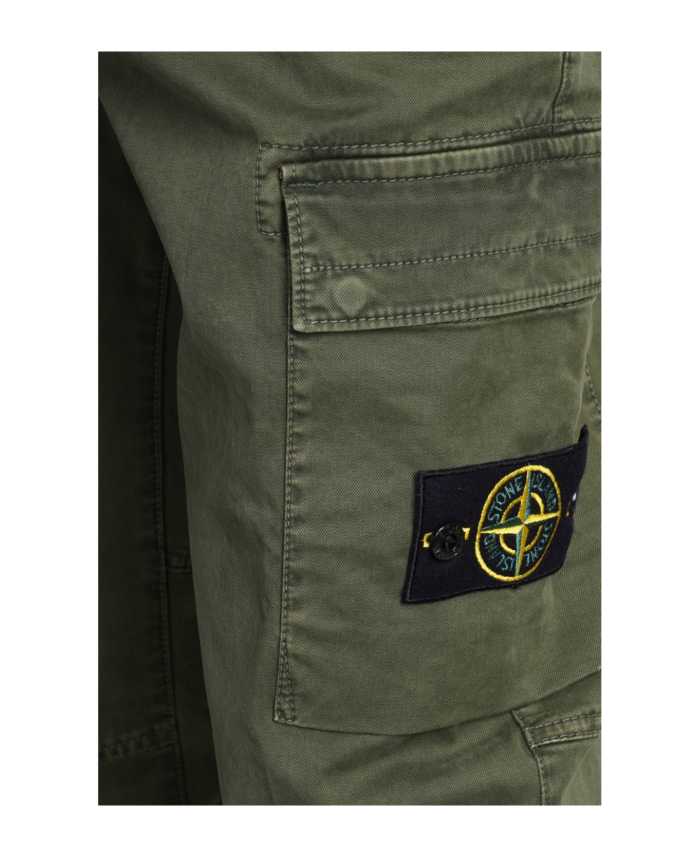 Stone Island Pants In Green Cotton - Olive