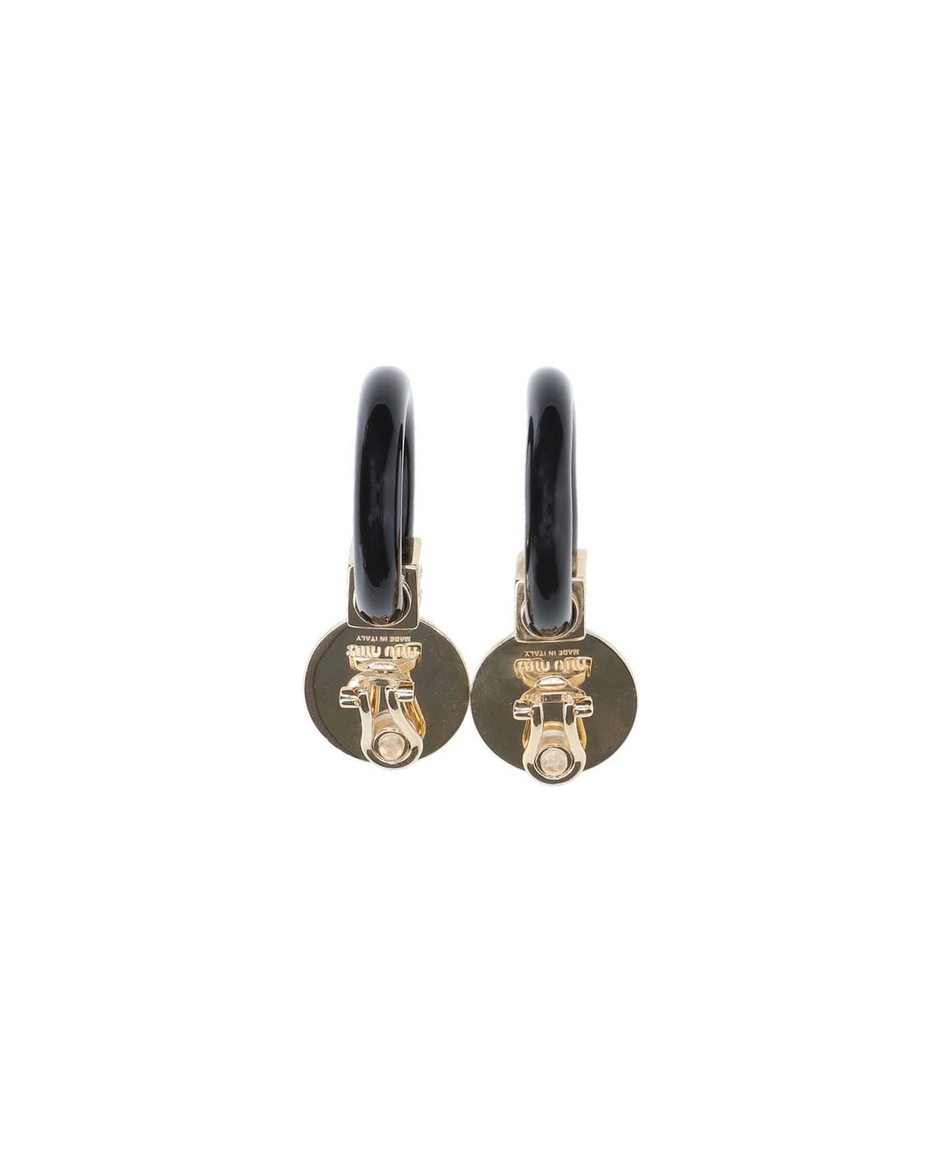 Miu Miu Crystal Earrings - Oro+nero