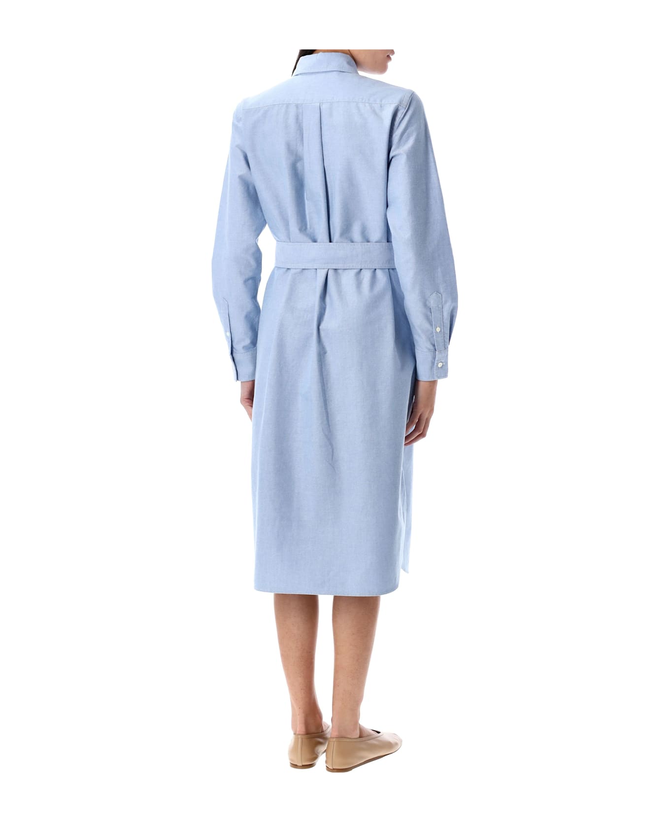 Polo Ralph Lauren Belted Cotton Oxford Shirtdress - LIGHT BLUE