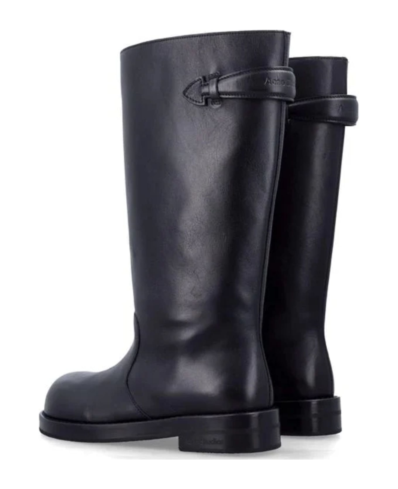 Acne Studios Half-leg Boot With Lace At The Back - Black