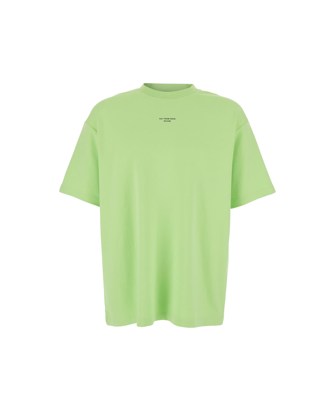 Drôle de Monsieur 'le T-shirt Slogan Classique' Crewneck T-shirt With Print On The Front In Cotton Man - Green
