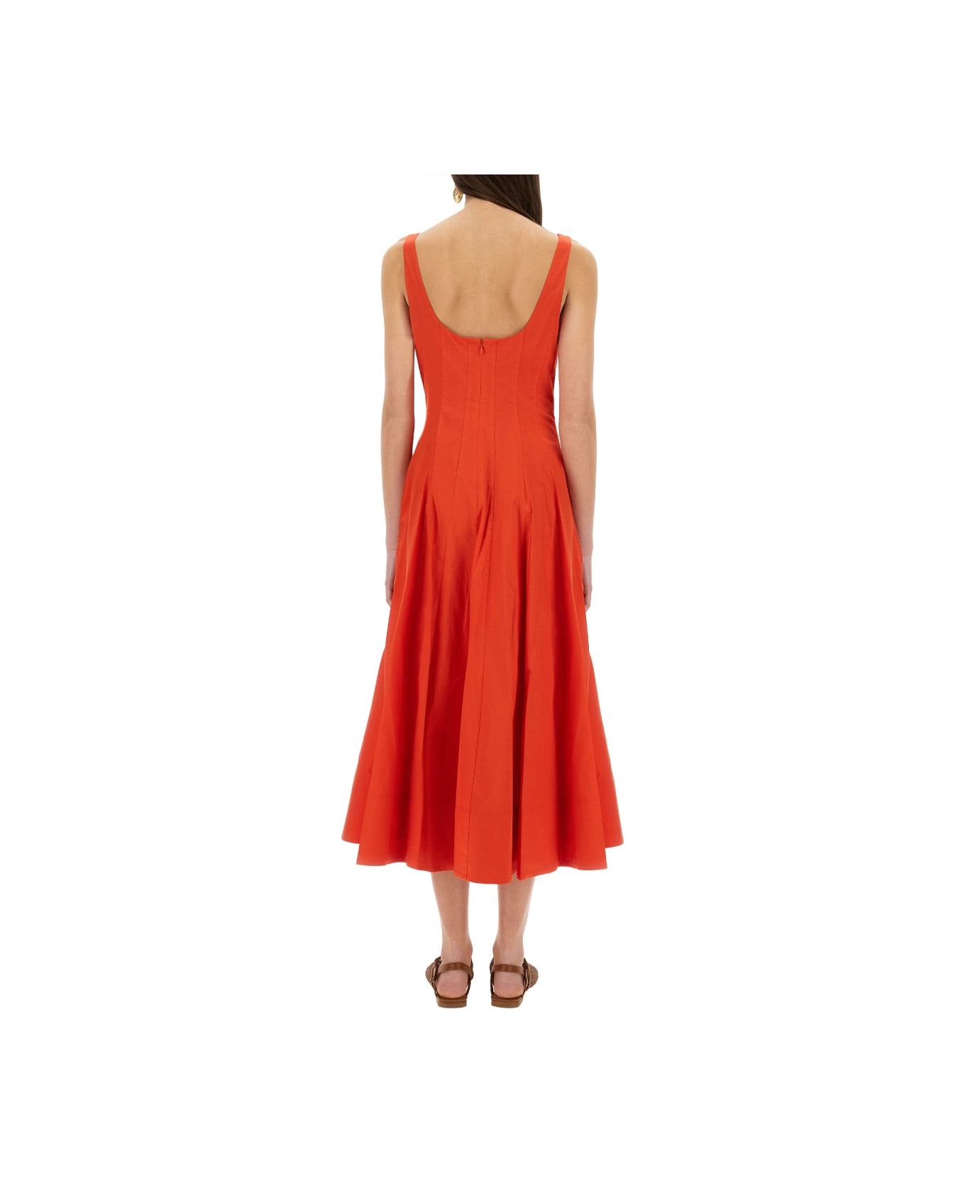 STAUD Midi Dress "wells" - RED